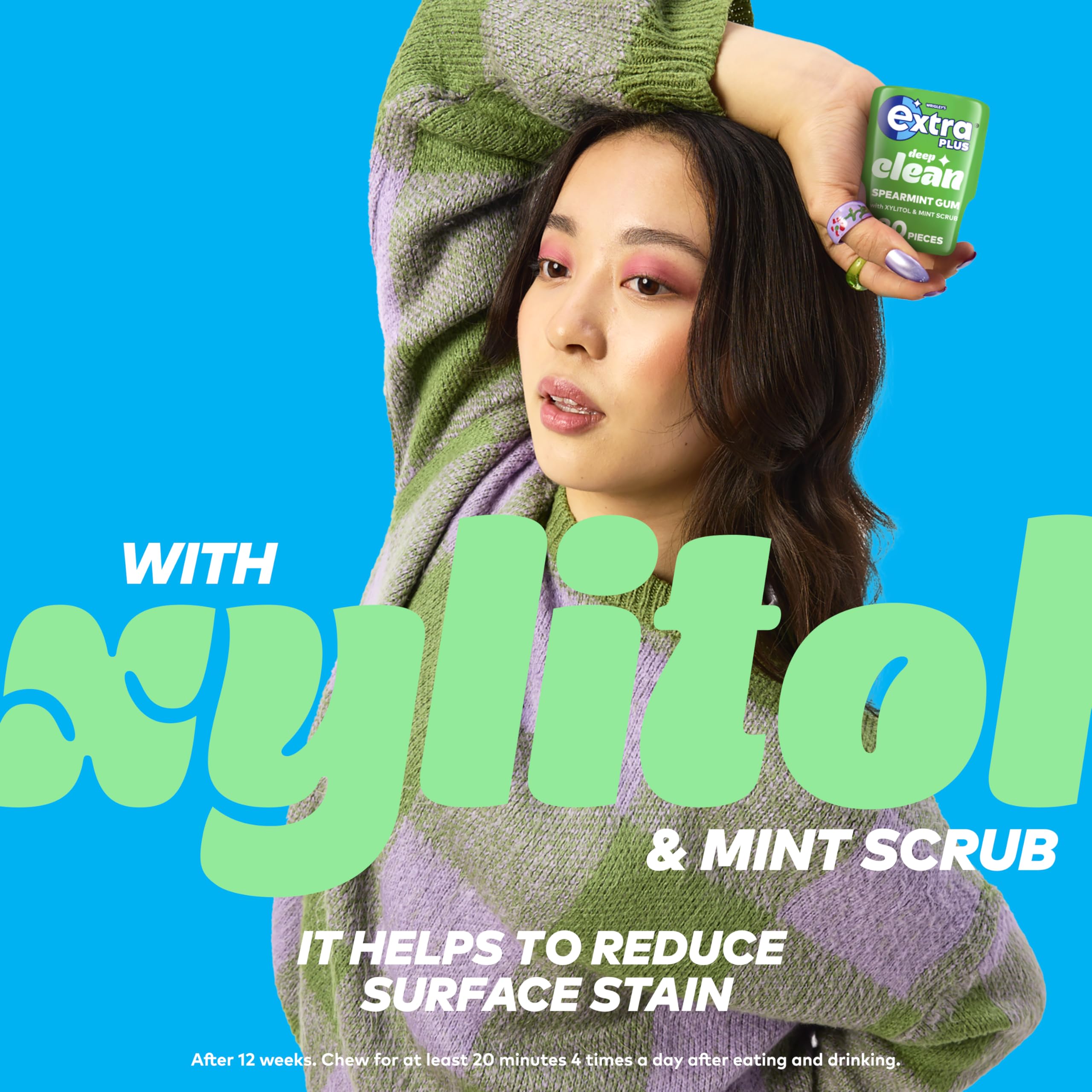 Extra Deep Clean Mint Scrub Sugar Free Chewing Gum | 30 Pieces Bottle 3
