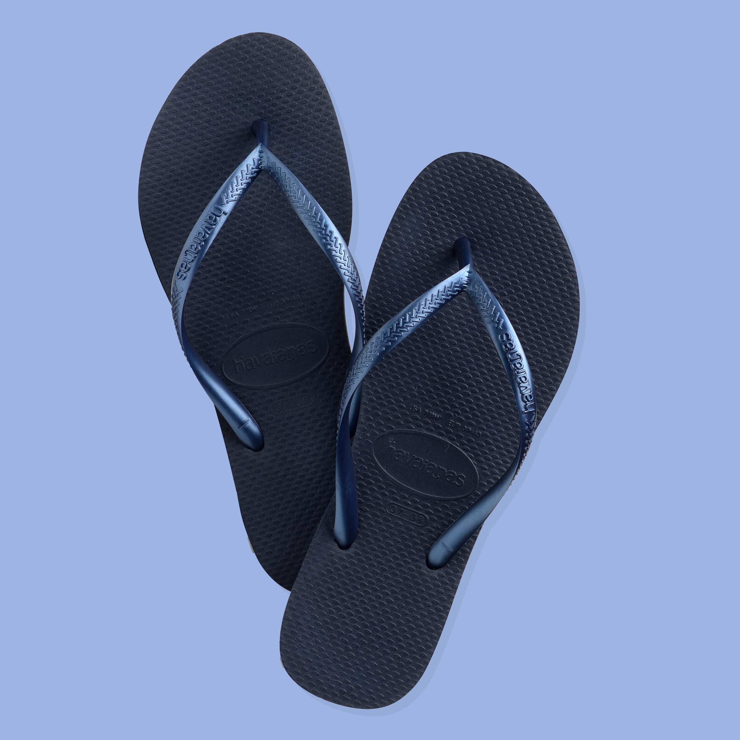 Havaianas Slim Women Flip-Flop | Navy Blue | Size 8 UK | Rubber
