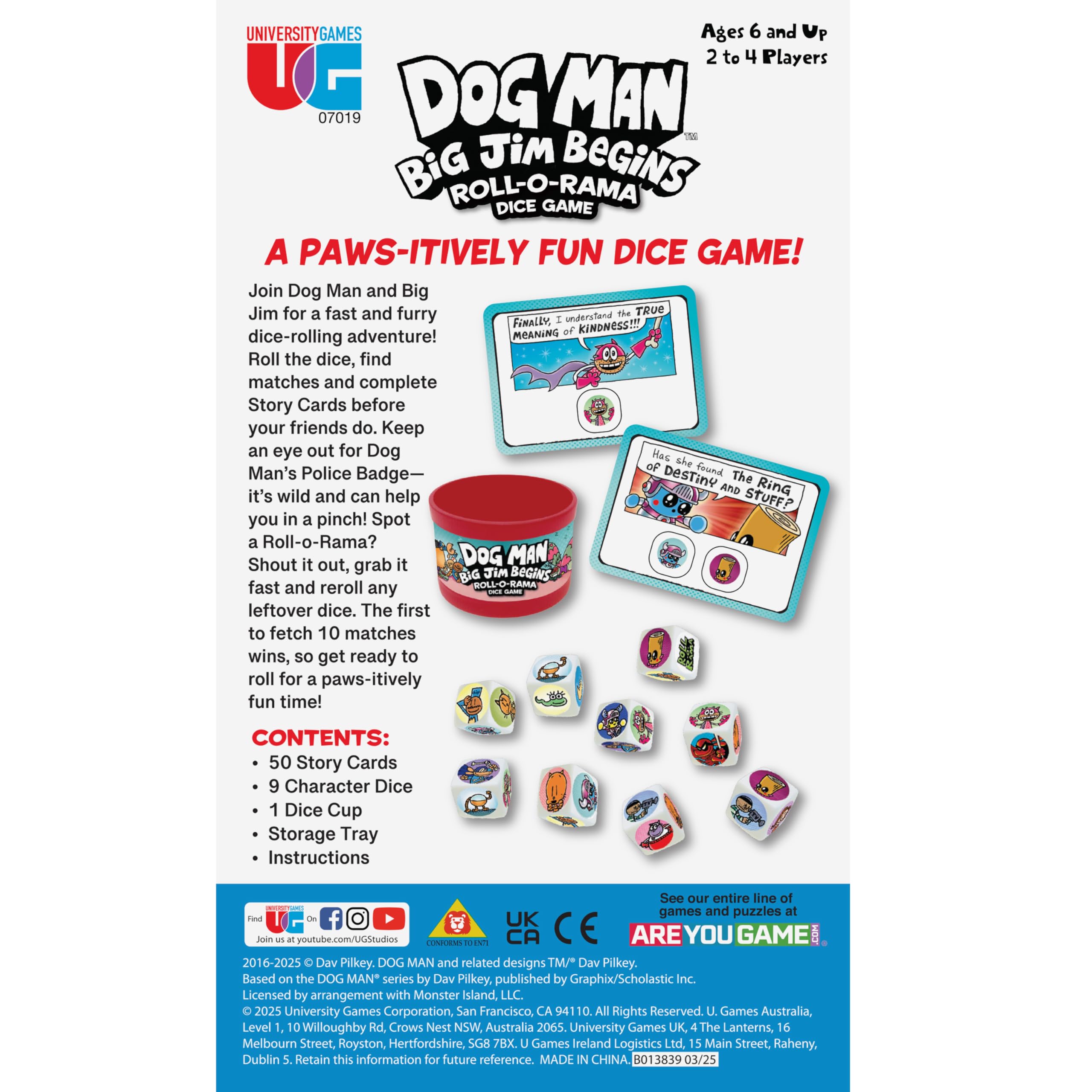 University Games Dog Man: Big Jim Begins Dice Game | 2-4 Players | Ages 6+ 7