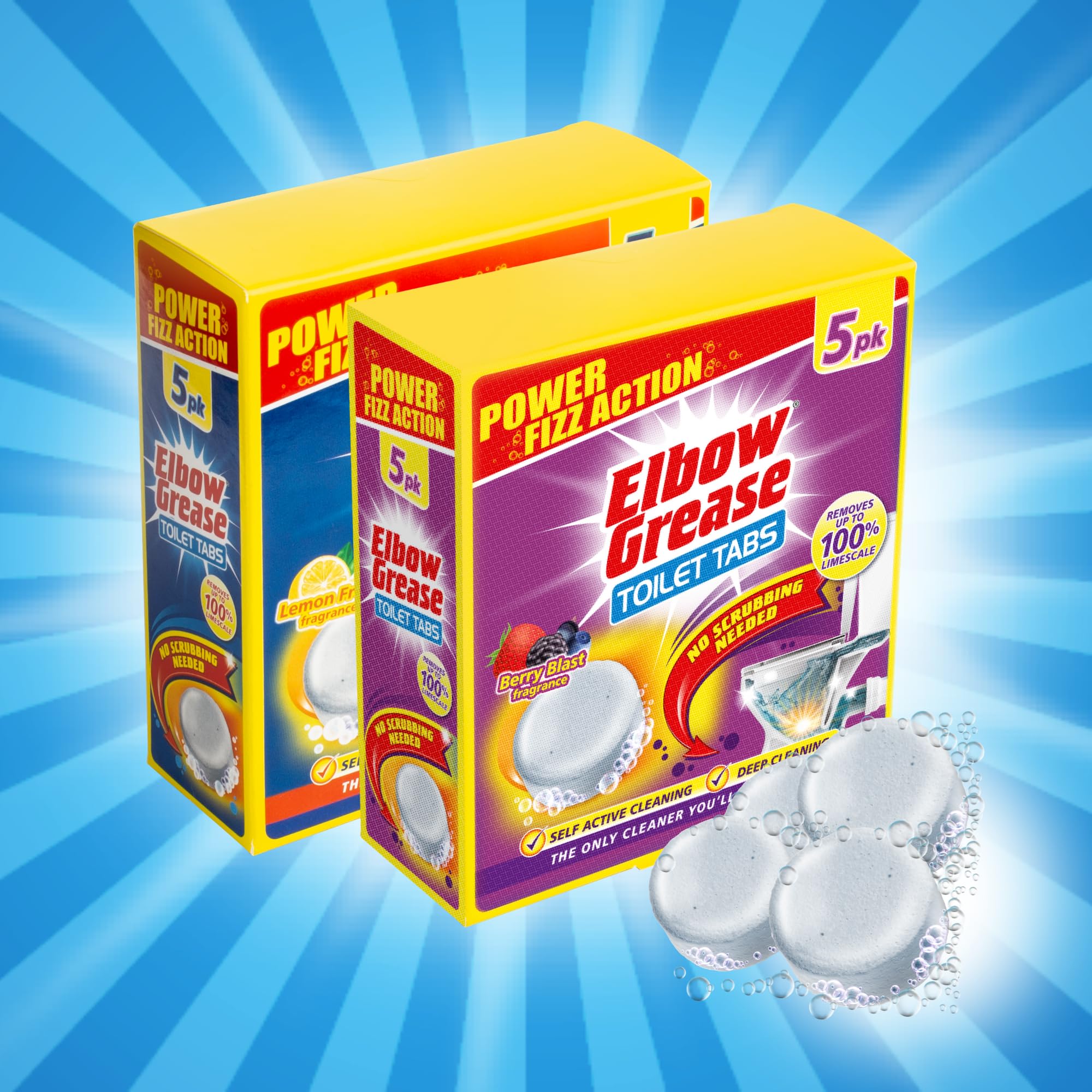 Elbow Grease Toilet Cleaner Tabs - Berry Blast | Removes 100% Limescale | 5 Count 7