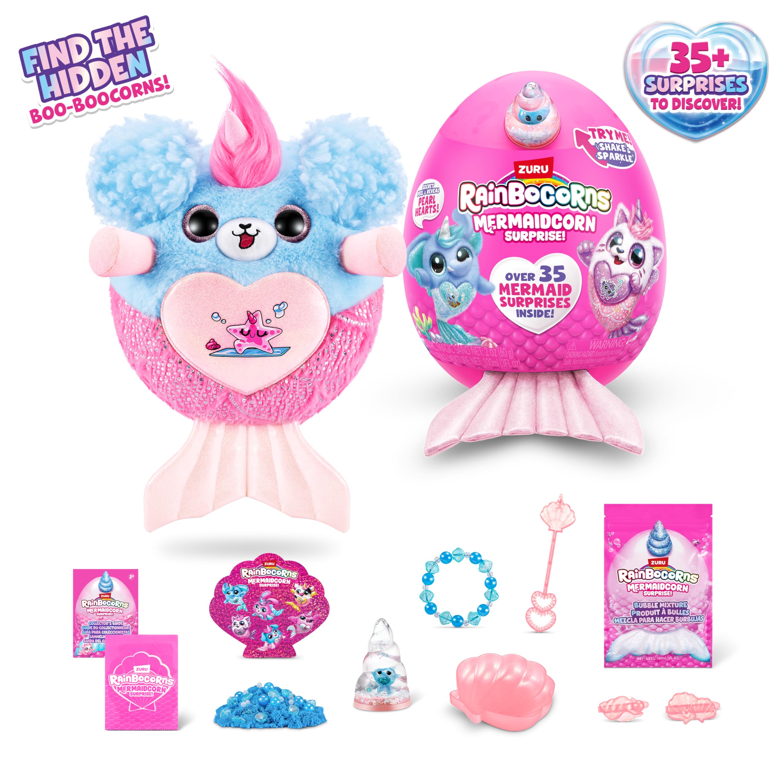 Rainbocorns Mermaidcorn Series 7 Sirena the Puppy - Collectible Plush Stuffed Animal with Mermaid Surprises 2