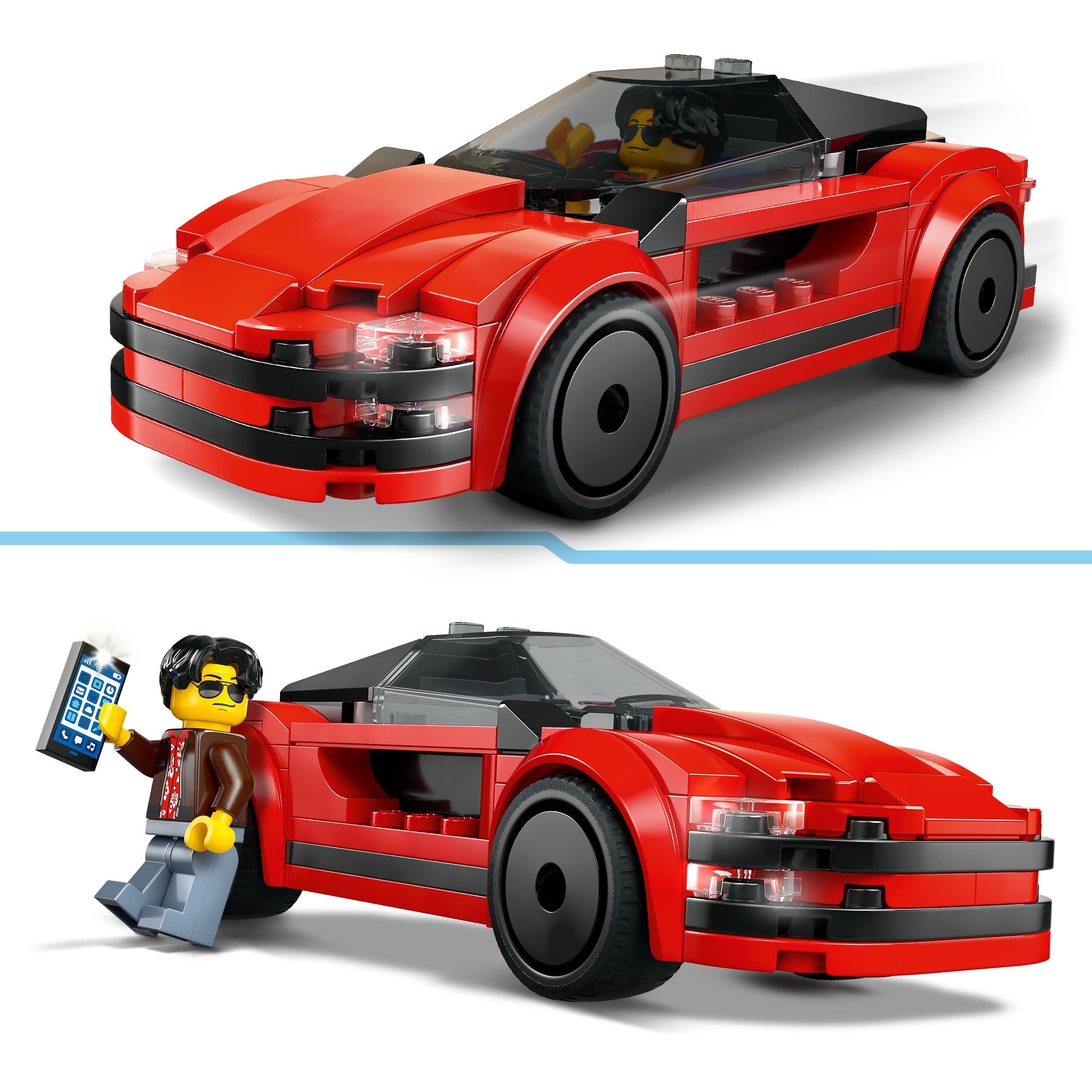 LEGO City Rotes Sportauto-Spielzeug – Baubares Fahrzeug-Spielset für Kinder ab 5 Jahren 10