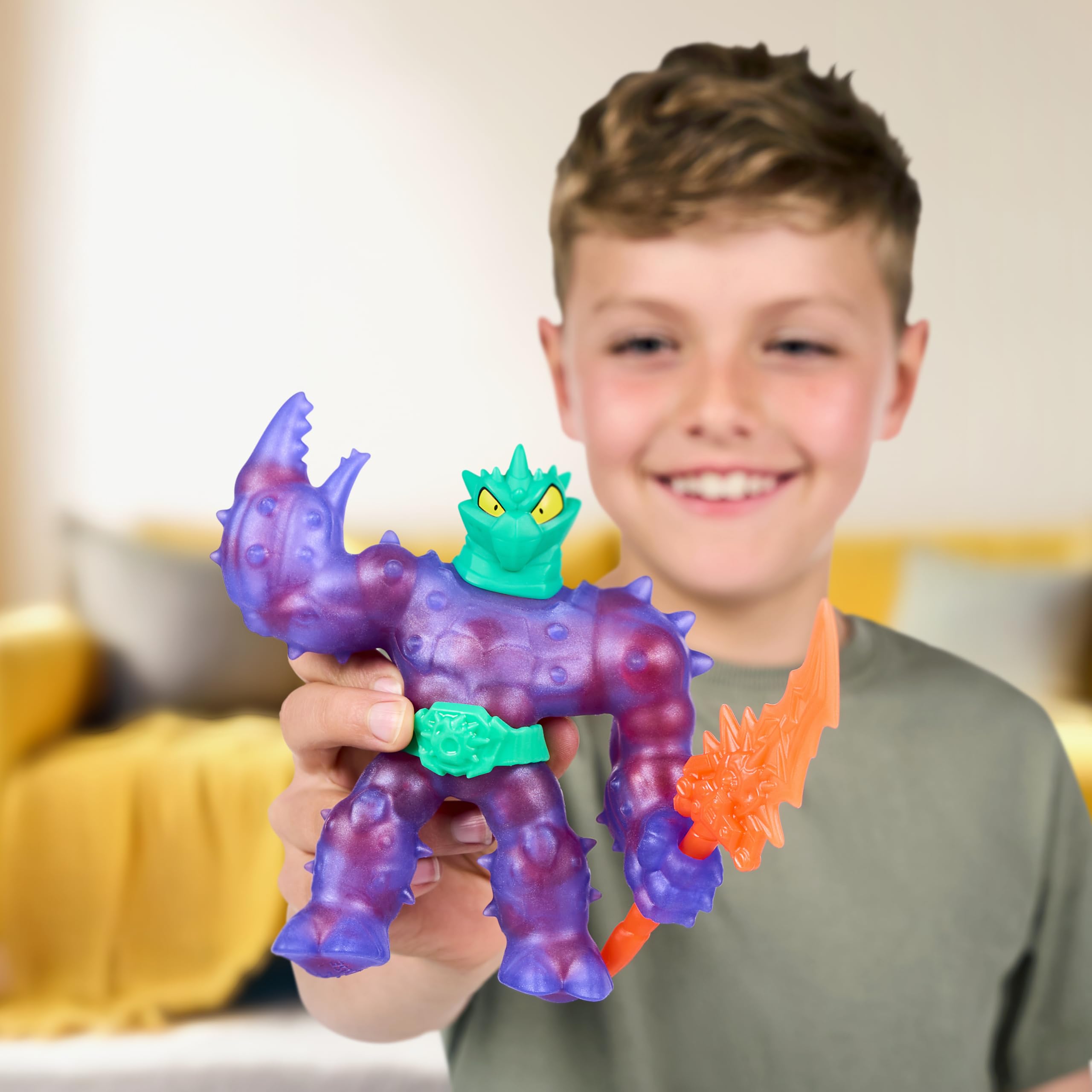 Heroes of Goo Jit Zu Meteor Madness Battle Cacticus Action Figure | Stretches to 3x Size | Thunder Spear Accessory