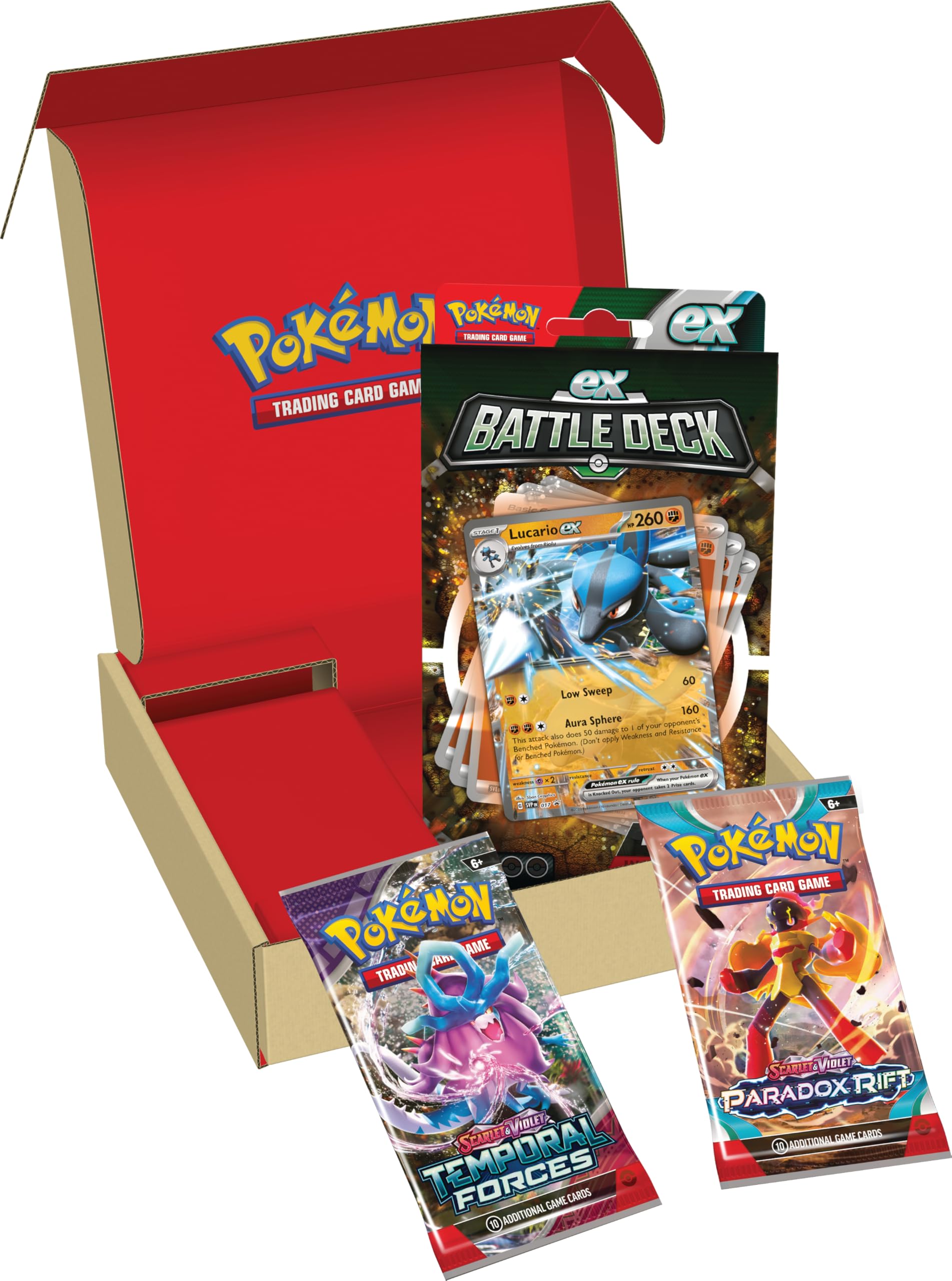 Pokémon Lucario ex Battle Deck & 2 Booster Bundle | Ready-to-Play 60-Card Deck | Ages 6+