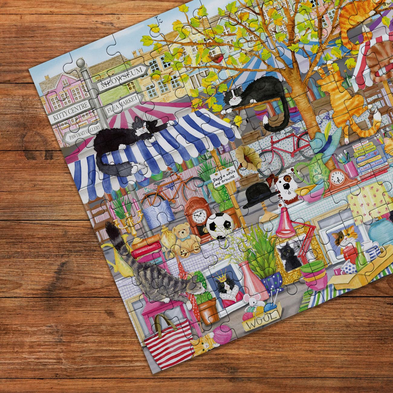 Gibsons Flea Market Moggies Jigsaw Puzzle - 100 XXL Pieces, 48 x 34 cm | Recycled Board 3