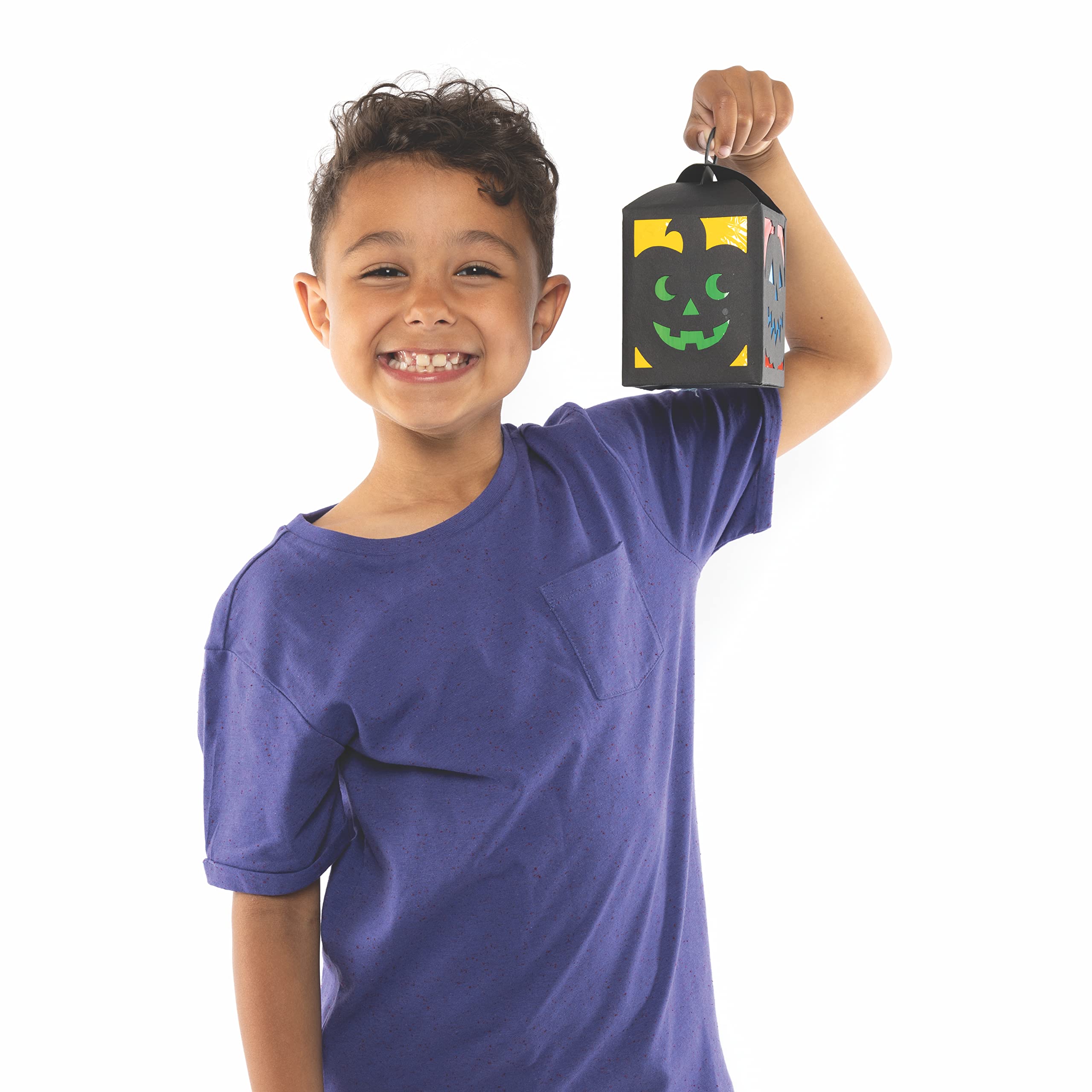 Baker Ross FE767 Halloween Lantern Craft Kit - Pack of 4, 3D Paper Arts and Crafts for Kids 5