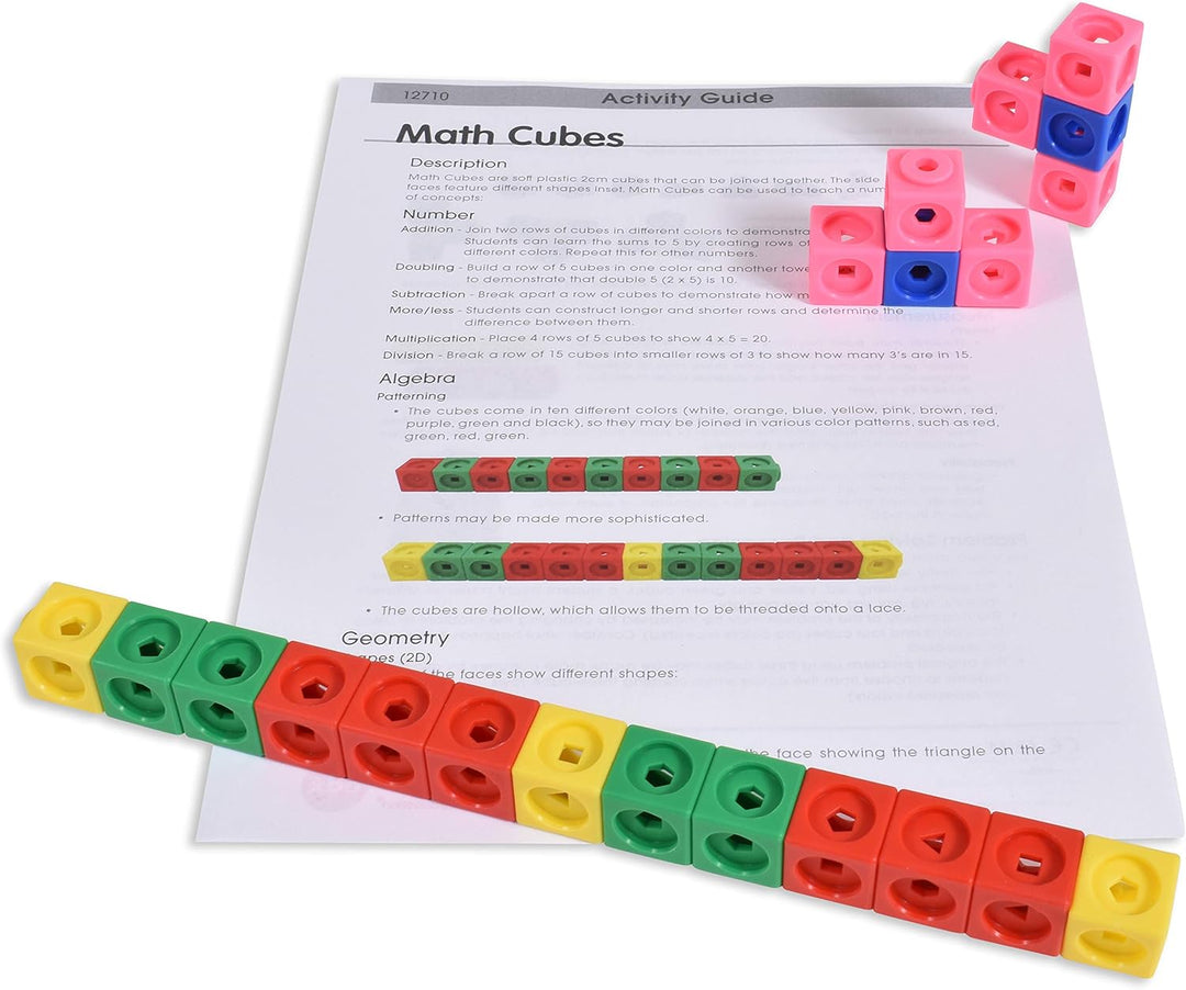 EDX Education Math Cubes - 100-Piece Linking Cube Set for Early Learning