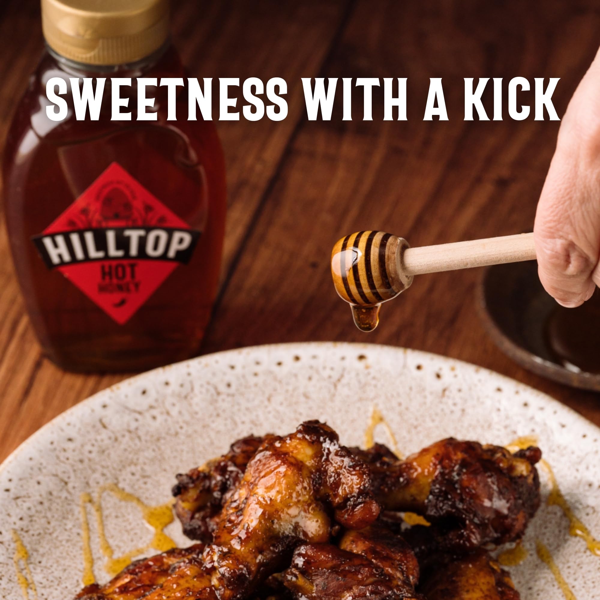 Hilltop Honey Hot Honey - Chilli Infused Natural Honey - Squeezy Bottle 340g 4