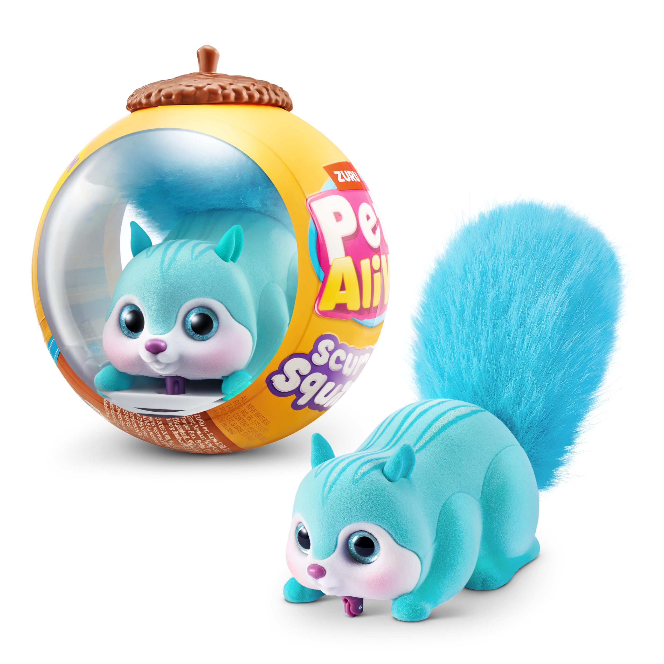 Pets Alive Scurry'n Squirrel - Interactive Robotic Pet Toy | Blue | Ages 2+