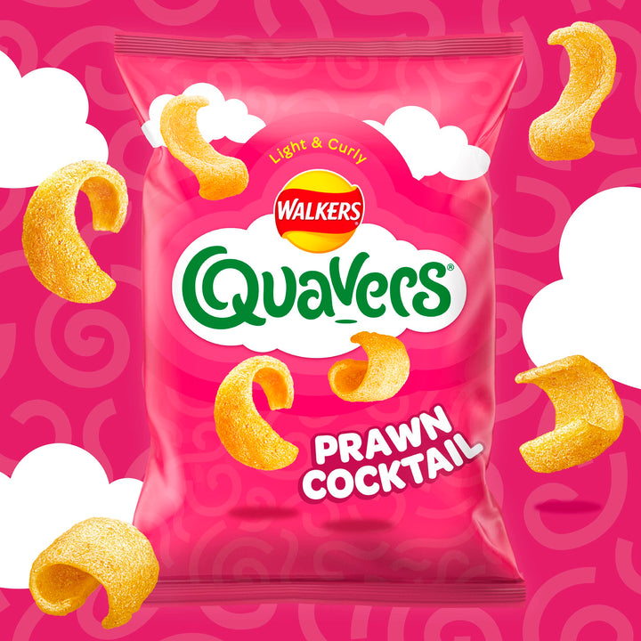 Walkers Quavers Prawn Cocktail Crisps, 116g Sharing Bag, Case of 12