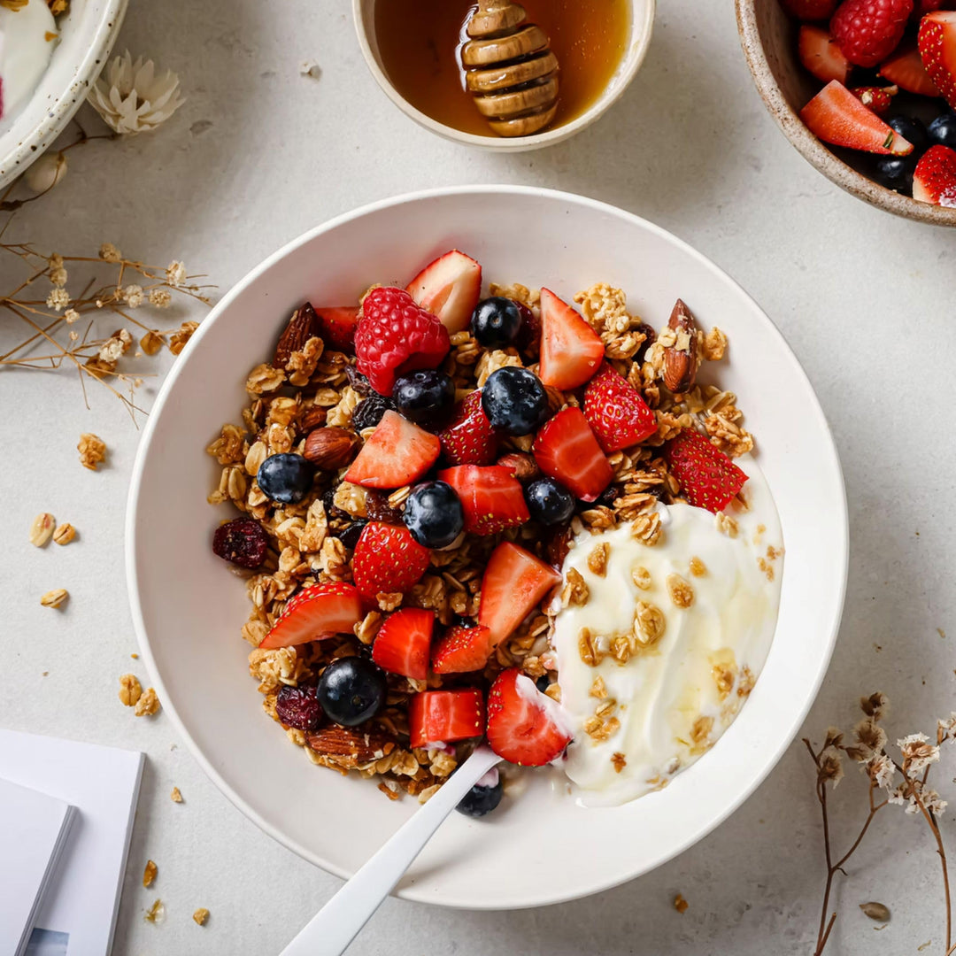 Scrumshus No Added Salt Luxury Granola (500g) - Made with Honey & Pure Maple Syrup, GMO Free, Recyclable Packaging