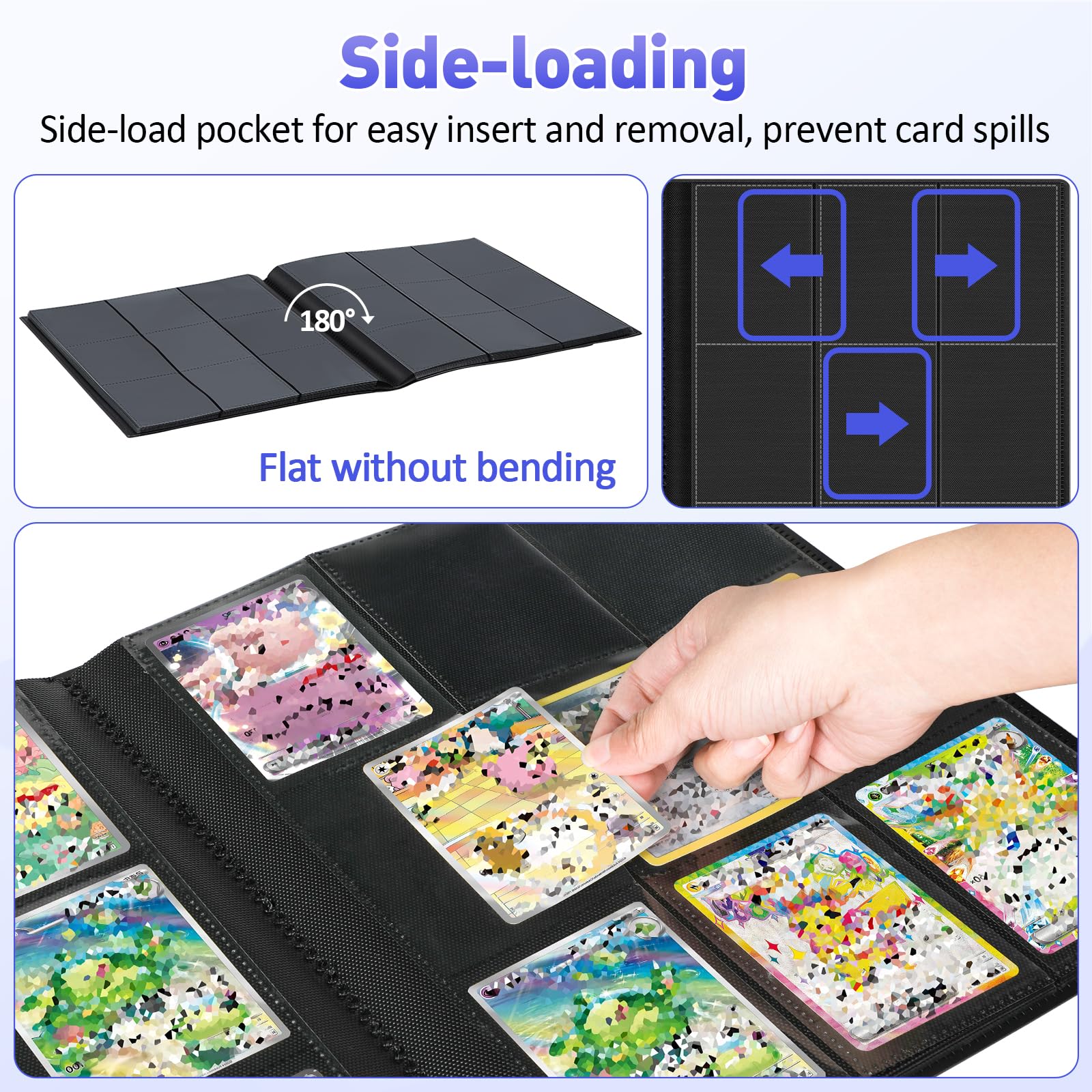 Euqvunn Trading Card Binder - 432 Pockets, Side-Loading, Archival Safe PP 5