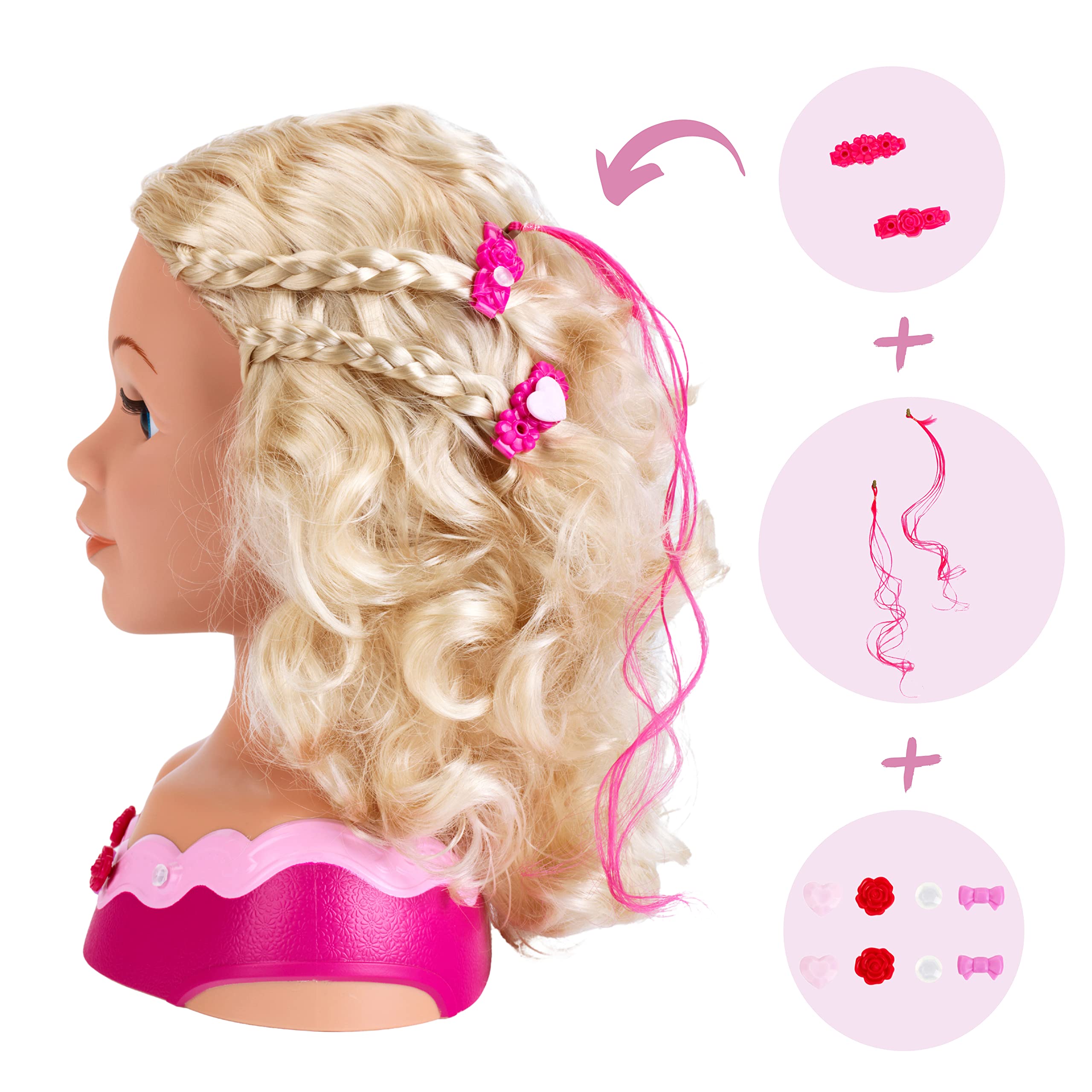 Theo Klein Princess Coralie Emma Styling Head - Washable Hair | Includes Cosmetics | Ages 3+ 3