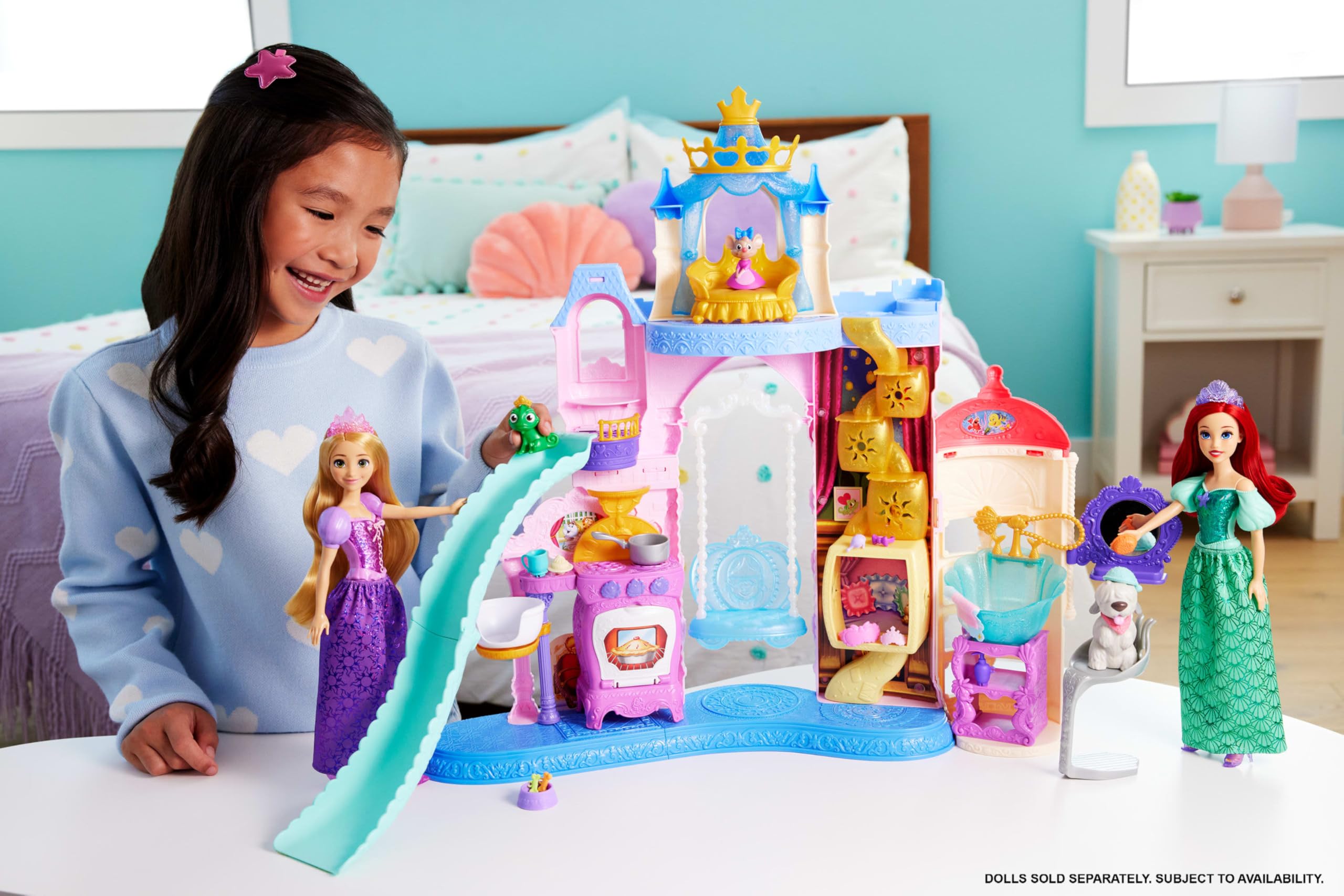 Disney Princess Pet Palace Playset with 7 Play Areas and 3 Animal Figures - Mattel 3