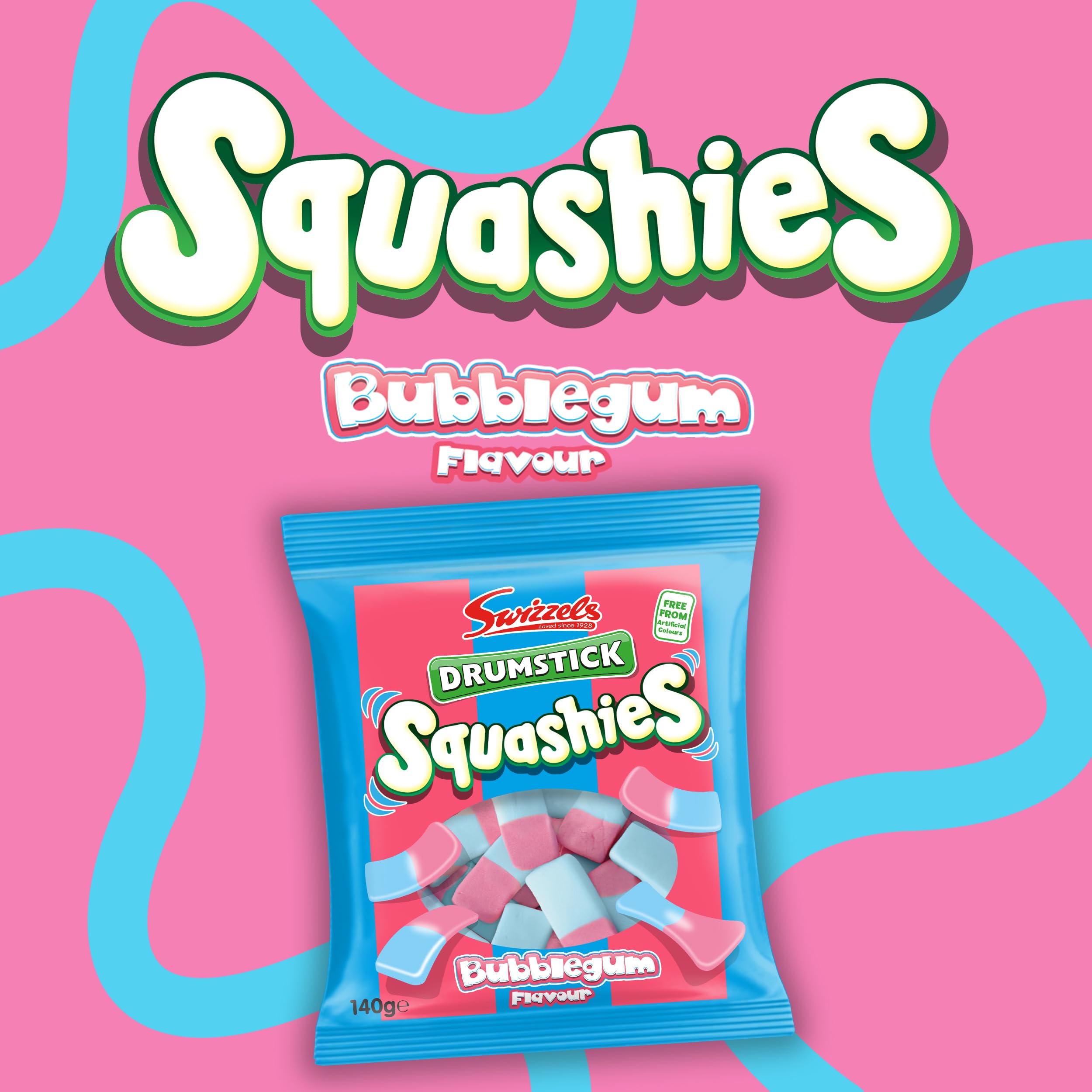 Swizzels Squashies Süßigkeiten – Kaubonbon mit Kaugummigeschmack – 140 g 4