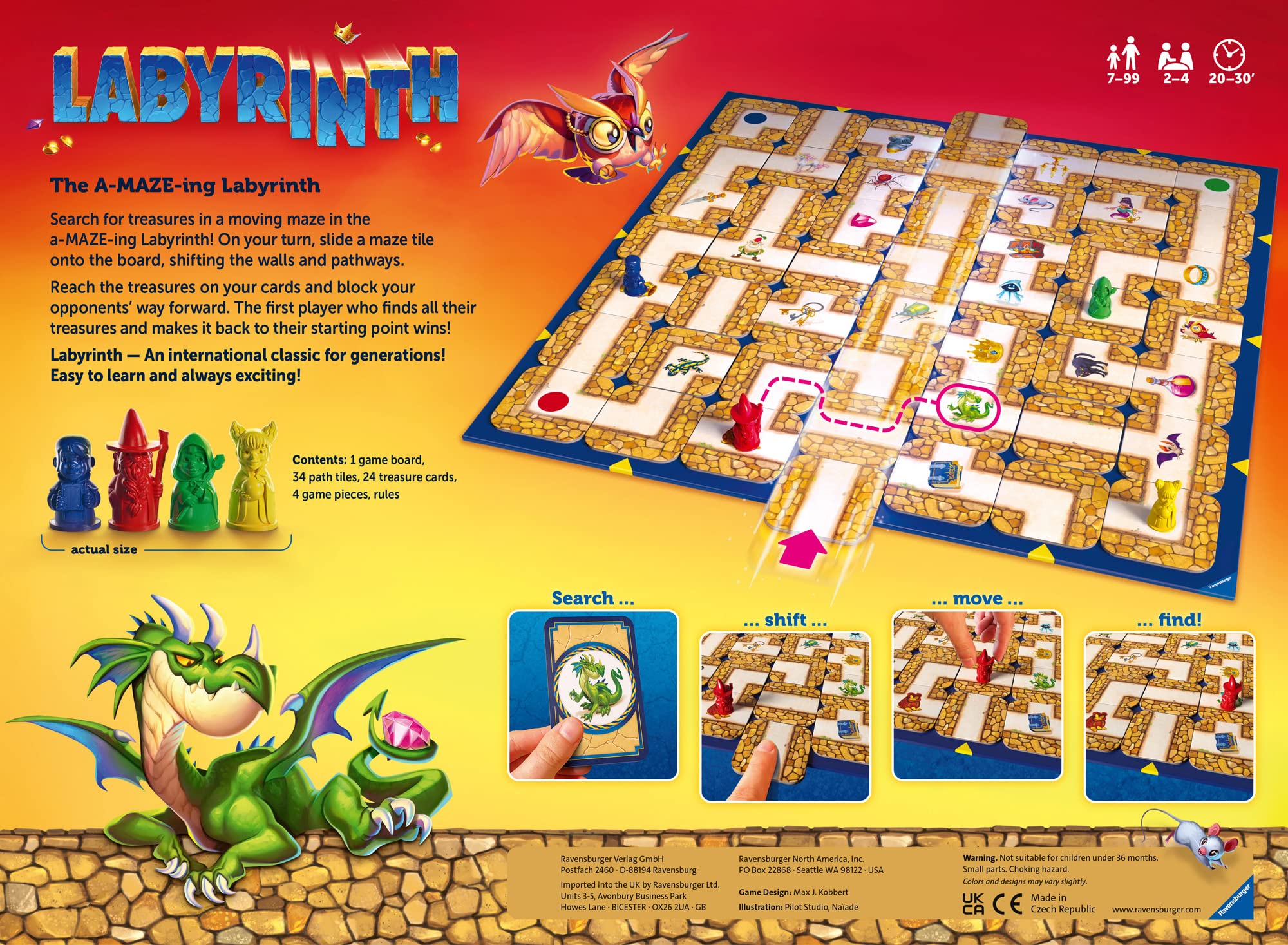 Ravensburger Labyrinth Moving Maze Family Board Game for Kids and Adults 15