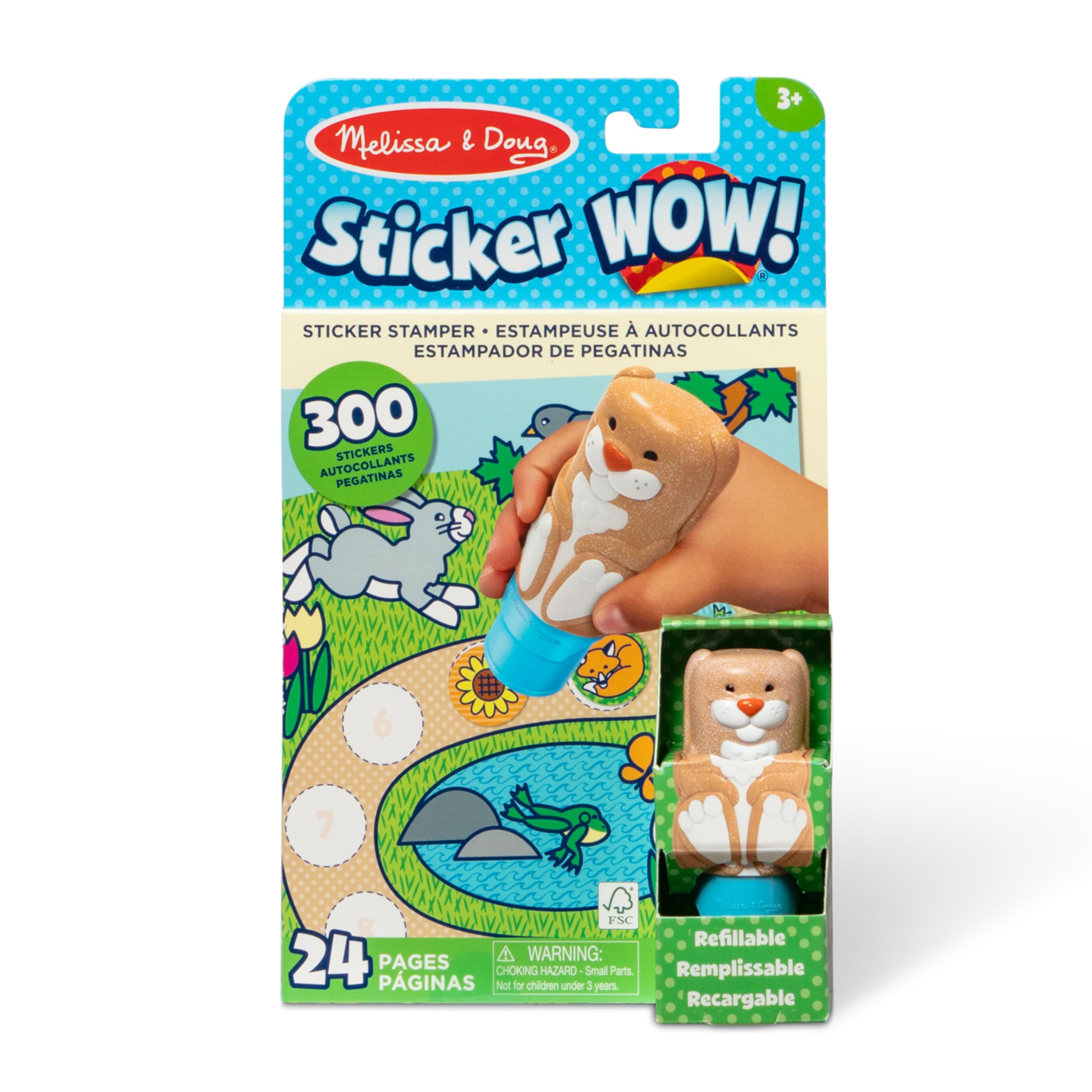 Melissa & Doug Sticker WOW! Activity Pad with 300 Stickers & Bunny Stamper | Ages 3+ 1