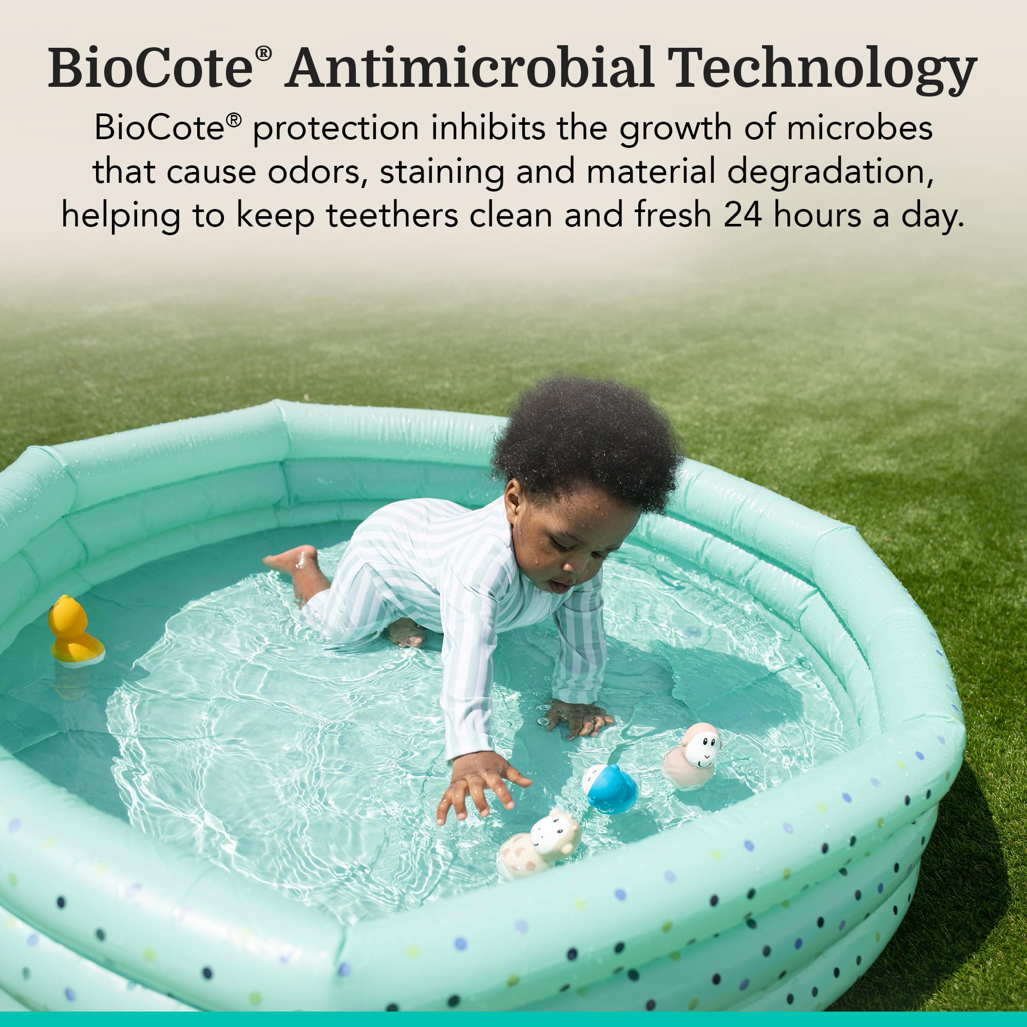 Matchstick Monkey Bathtime Wobblers - Antimicrobial Protection | Mint Green & Dusty Pink Set 5