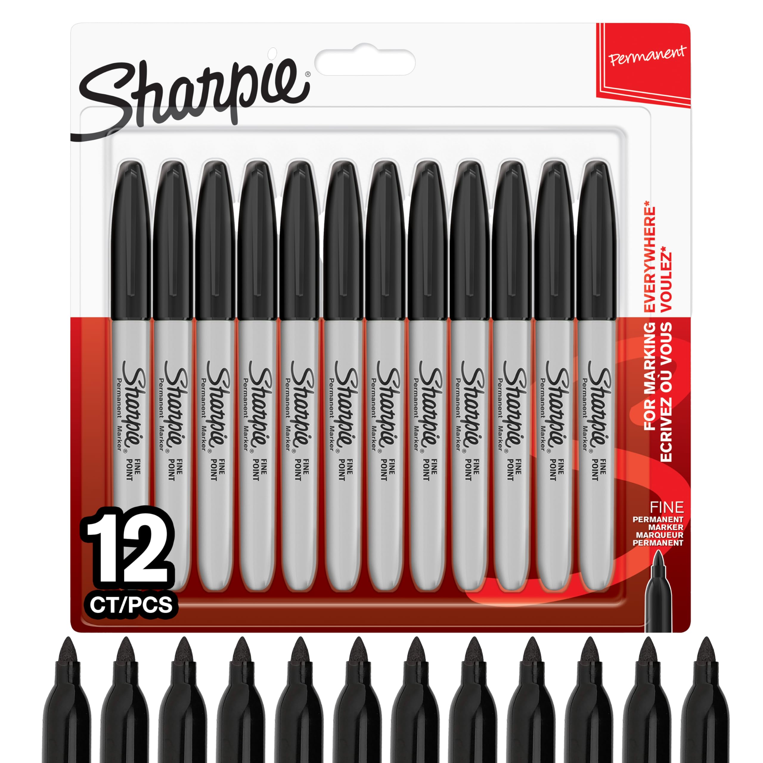 Sharpie Permanent Markers - Fine Point for Bold Details | Black Ink | 12 Pack 1
