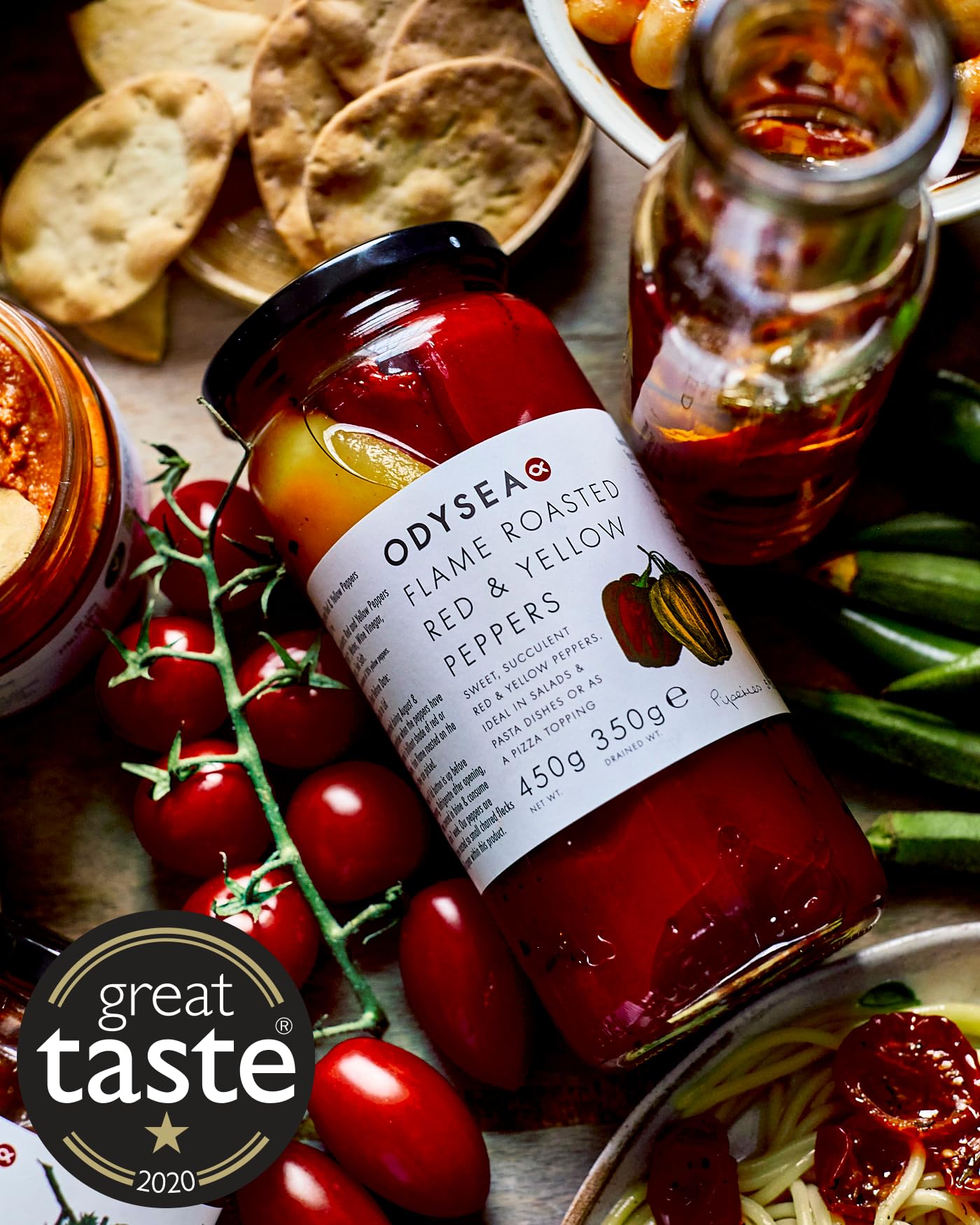 Odysea Flame Roasted Red and Yellow Peppers, 450 g 7