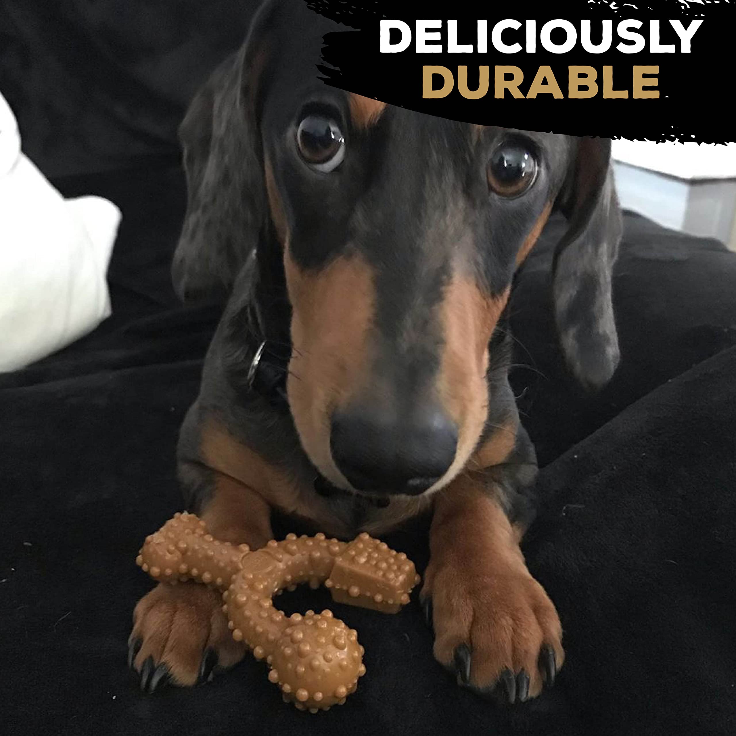 Tasty Bone TrioBone Peanut Butter Chew Toy - Durable Nylon | For Toy Dogs | 100 Day Guarantee 2