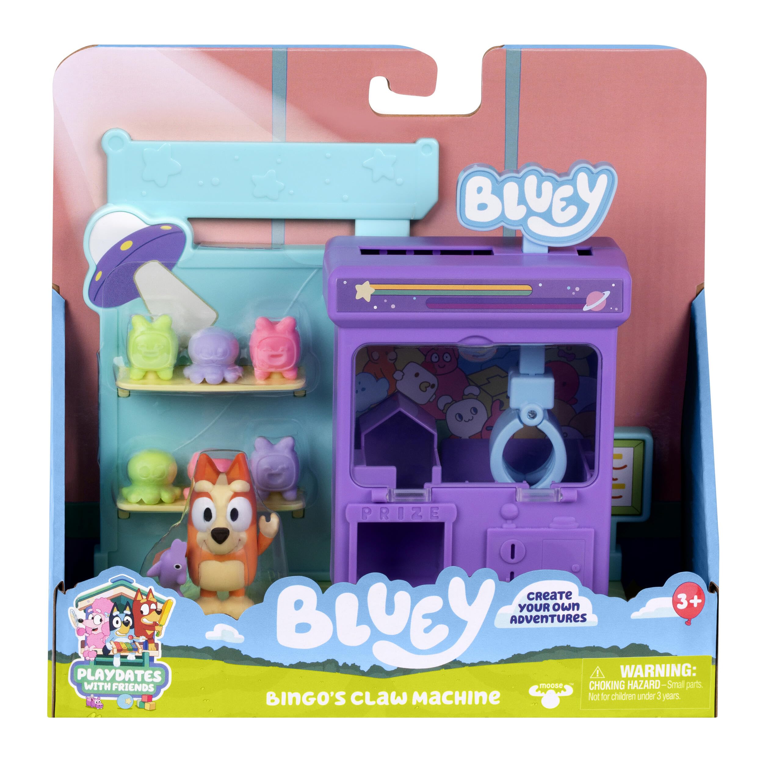 Bluey Bingo's Claw Machine Mini Playset - Includes Articulated Bingo Figure and 6 Surprise Prizes 1