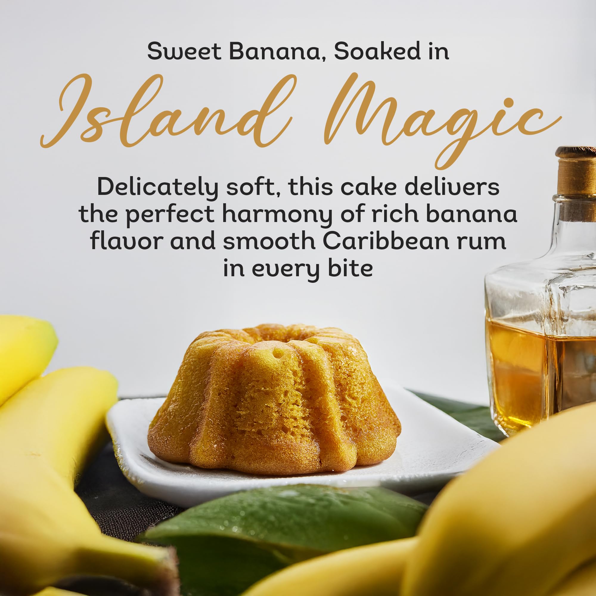 TORTUGA - Banana Flavour Rum Cake 454 g, Moist Caribbean Style Dessert 2