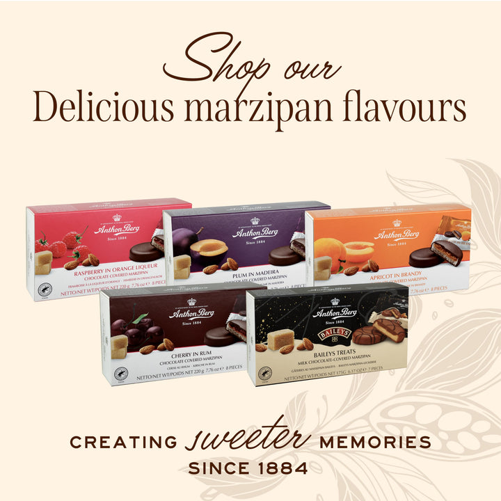 Anthon Berg Dark Chocolate Covered Marzipan Treats - Cherry in Rum 220g