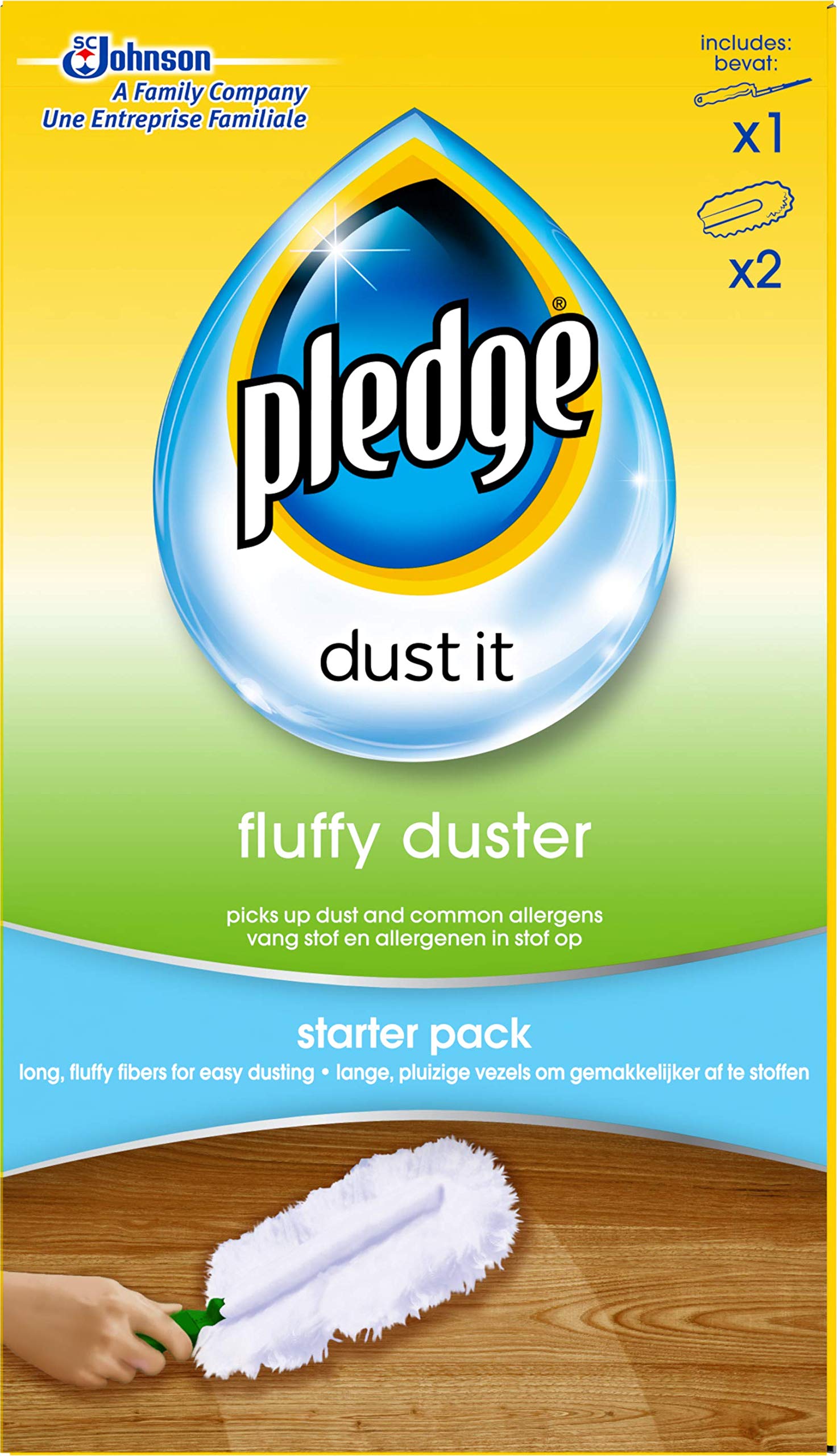 Pledge Duster Starter Kit - Multi-Surface Cleaner with Long Fluffy Fibres for Dust, Dirt & Lint 2