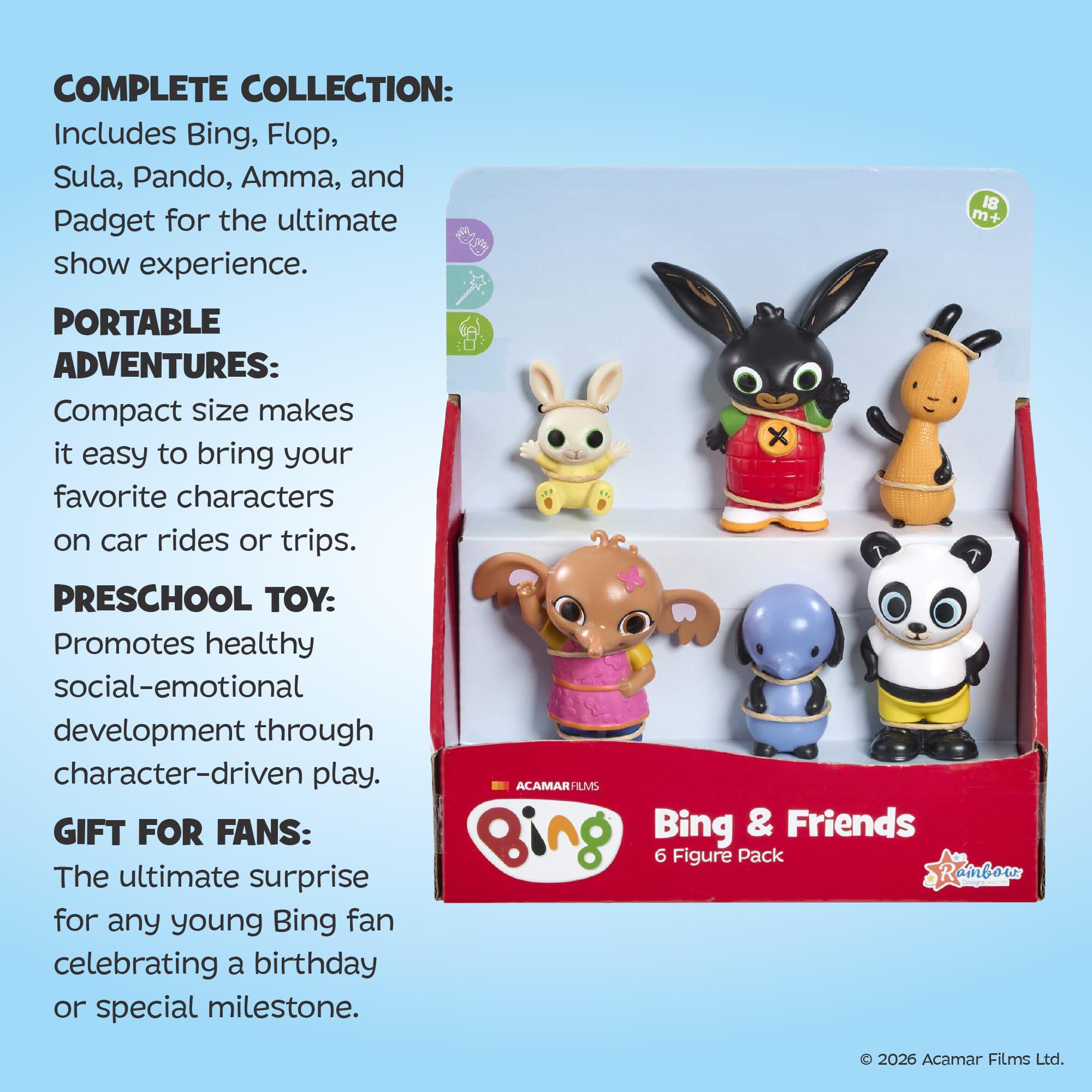 Rainbow Designs Bing & Charlie Twin Pack Figures - Miniature Figures for Ages 18 Months+ 3
