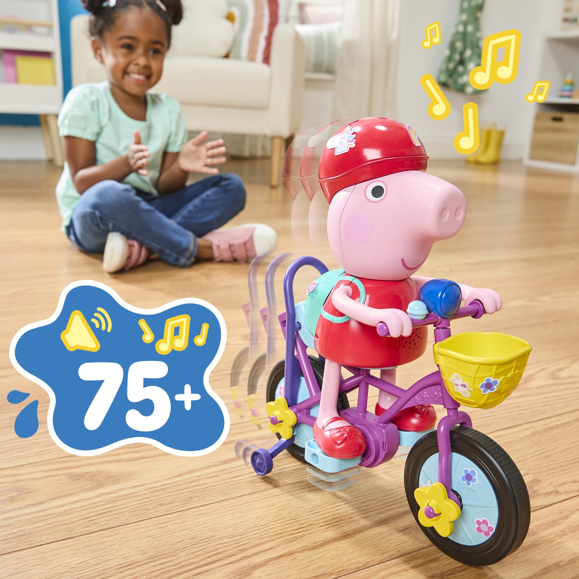 Peppa Pig Ready, Pedal, Go! Interactive Figure with Bike and Sounds - Ages 3+ 3