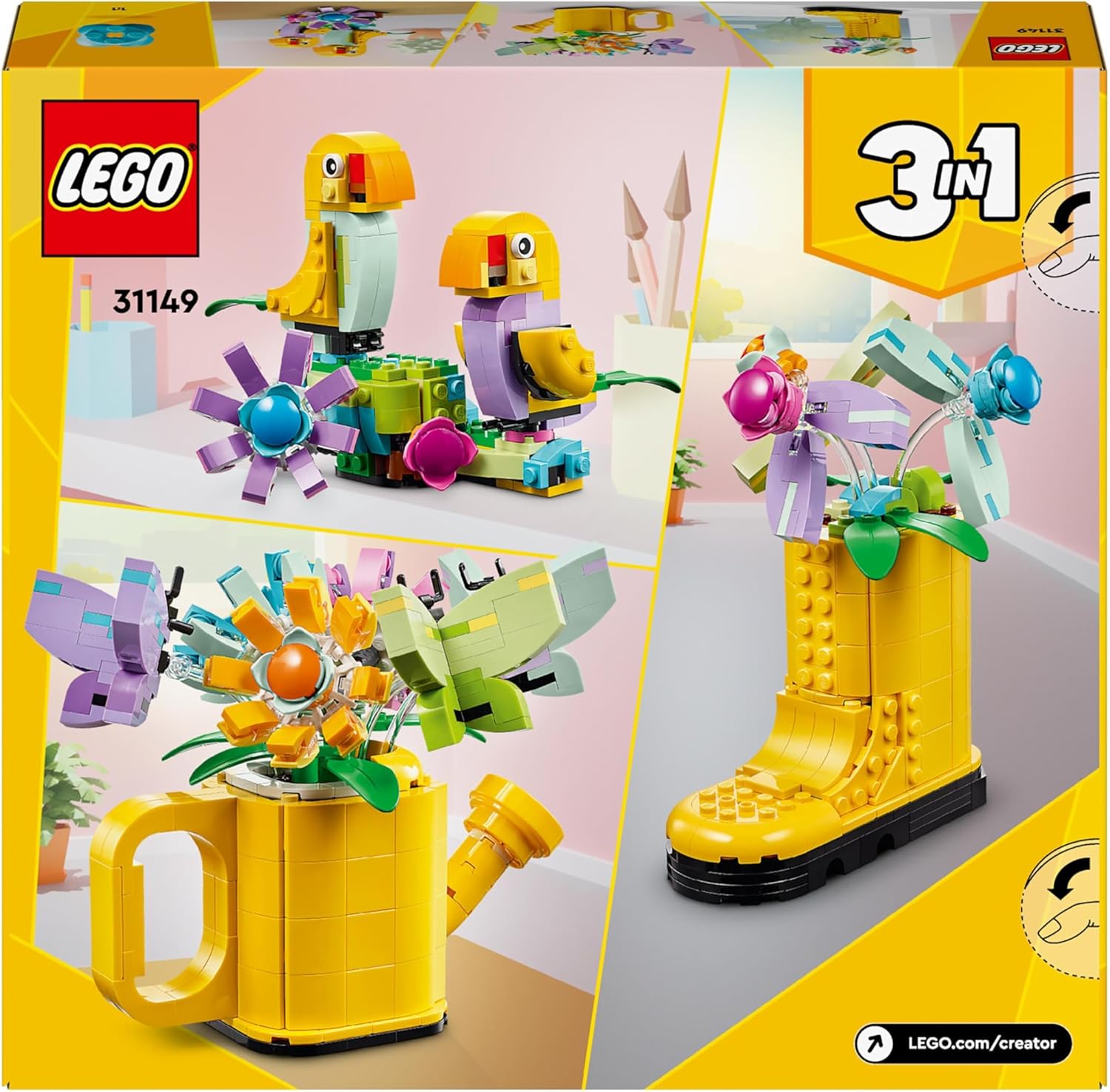 LEGO Creator 3in1 Flowers in Watering Can - Building Set for Kids 8+ 2
