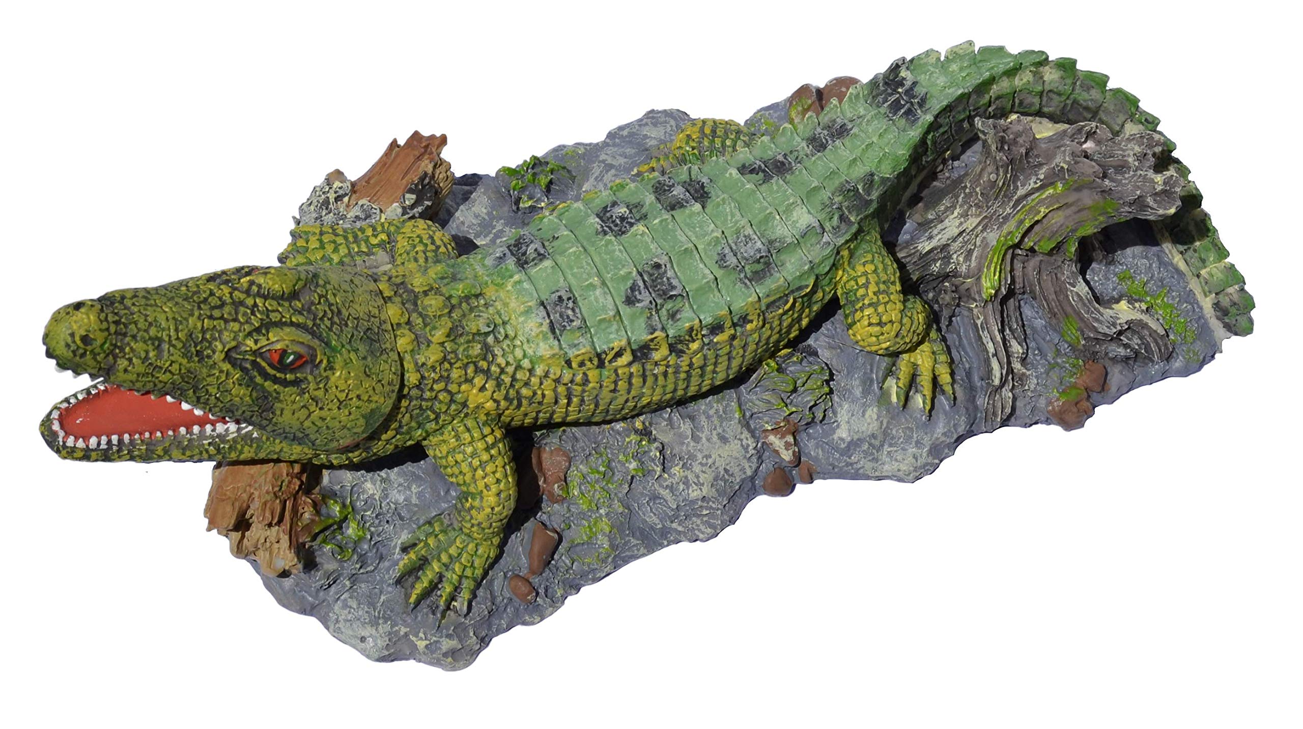 Supa Air Operated Crocodile Ornament - Interactive Aeration | Non-Toxic Resin | Green 6