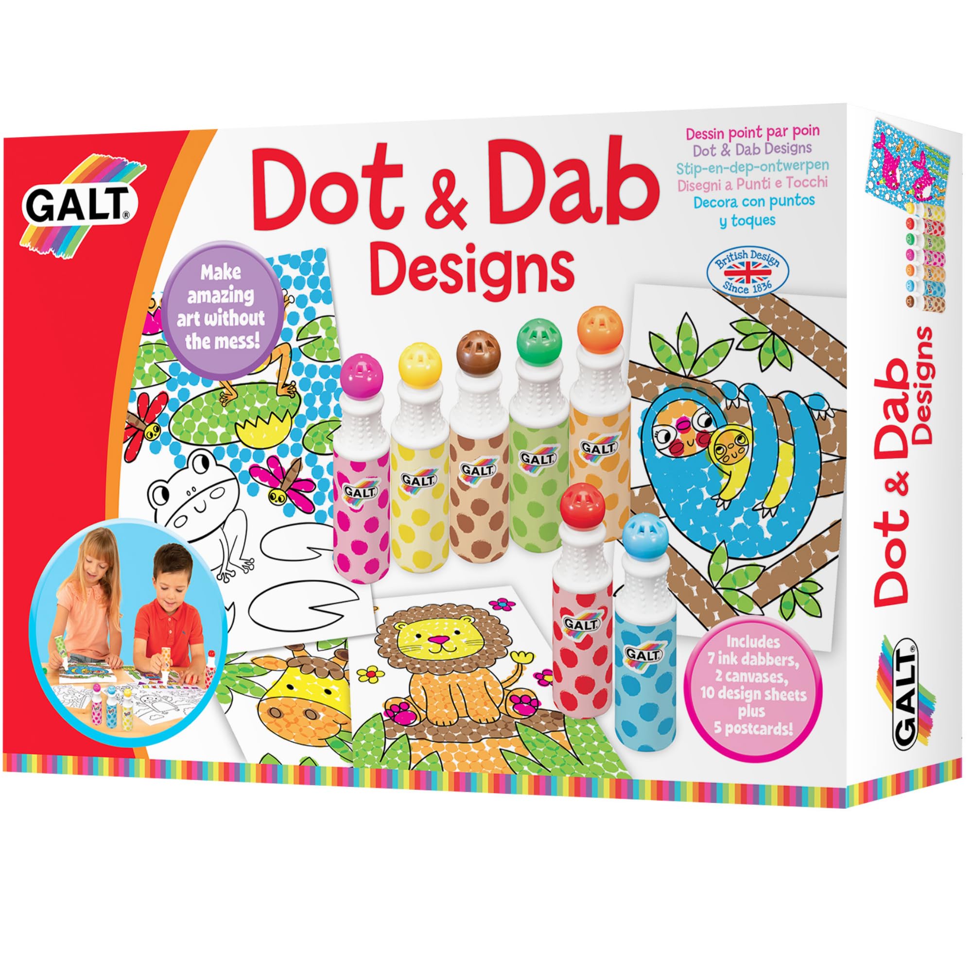 Galt Dot & Dab Craft Kit for Kids - Mess-Free Dot Art Set with 7 Anti-Leak Dabbers 13