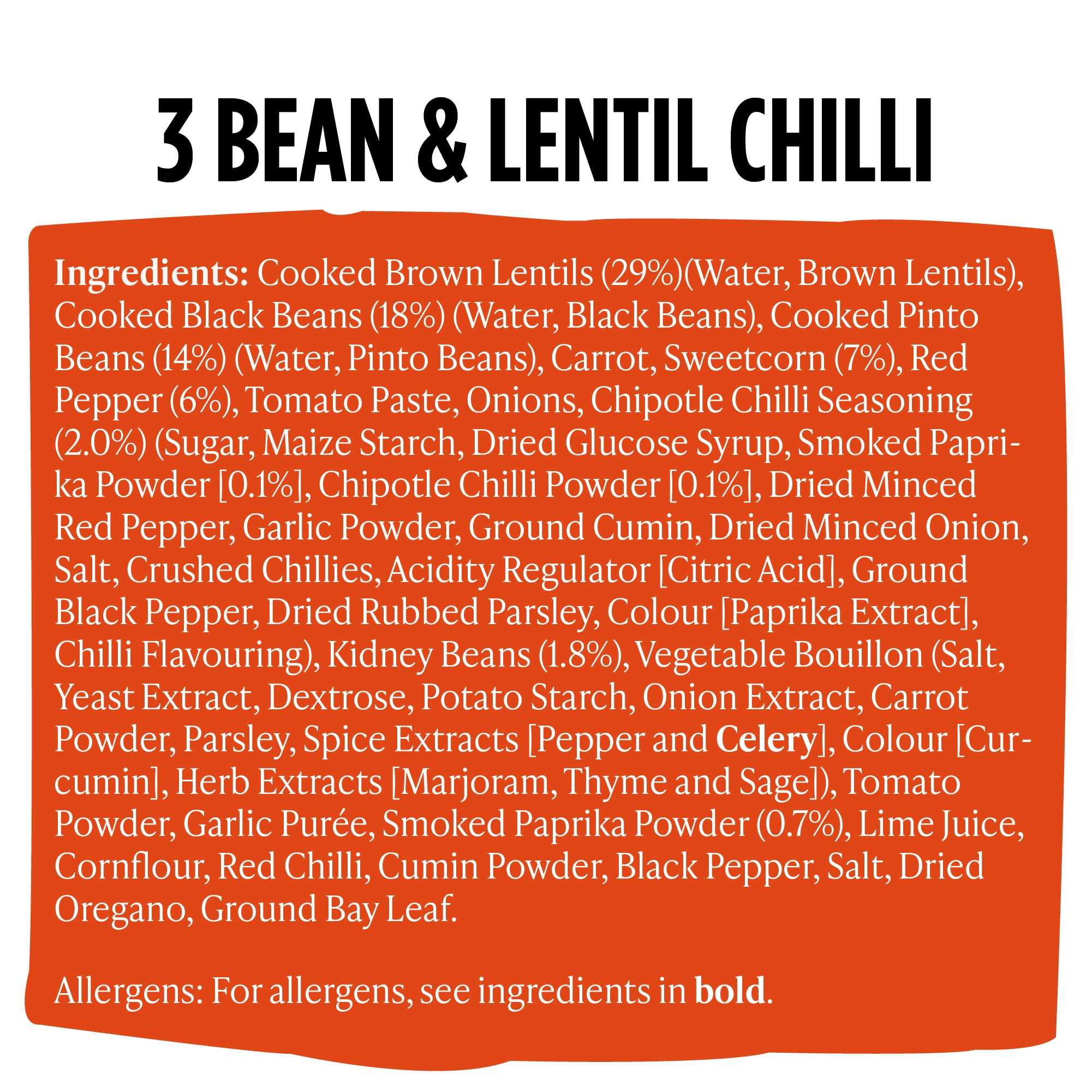Merchant Gourmet Ready-to-Eat 3-Bean & Lentil Chilli with Chipotle | 6 x 280g Pouches | High Protein & Fibre 5