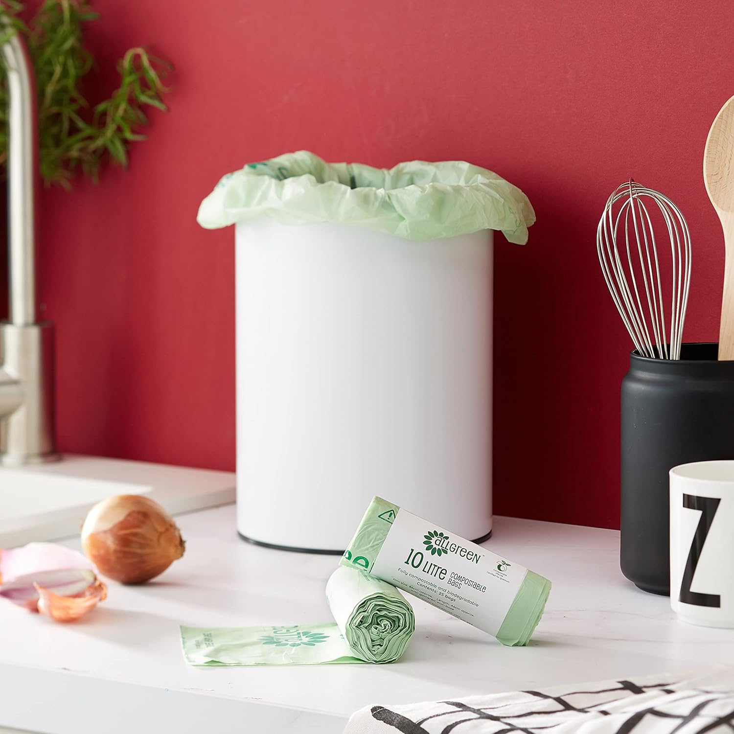 All-Green 10L-2 Compostable Bag for Kitchen Caddy - 10 Litre, 50 Bags (2 Rolls) 4