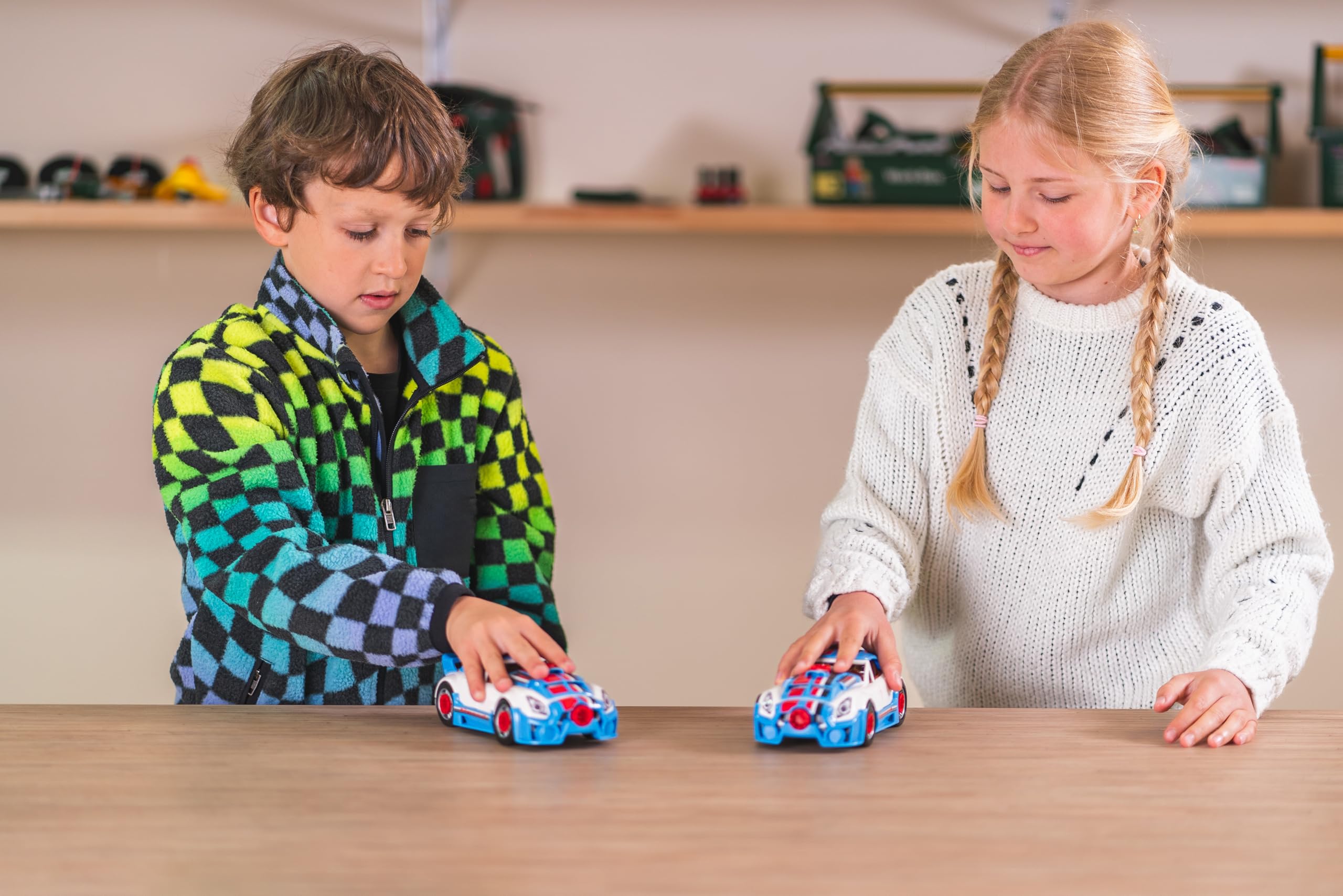 Theo Klein 8630 Bosch Car Tuning Set | Dismountable Car with Tuning Accessories | Includes Battery Screwdriver 7