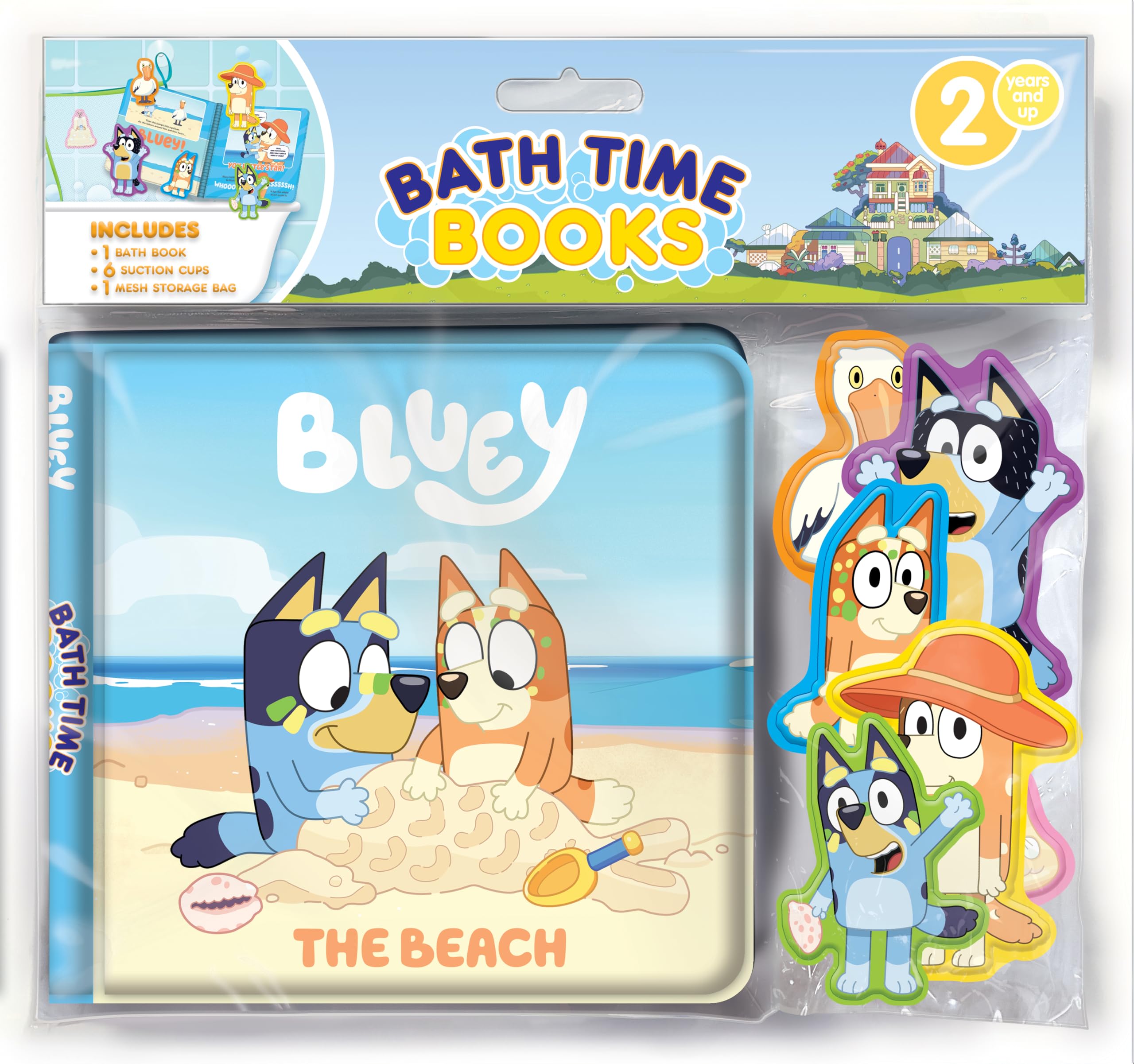 Phidal Bluey The Beach Bath Time Books - Waterproof Picture Book for Kids | Ages 1-4