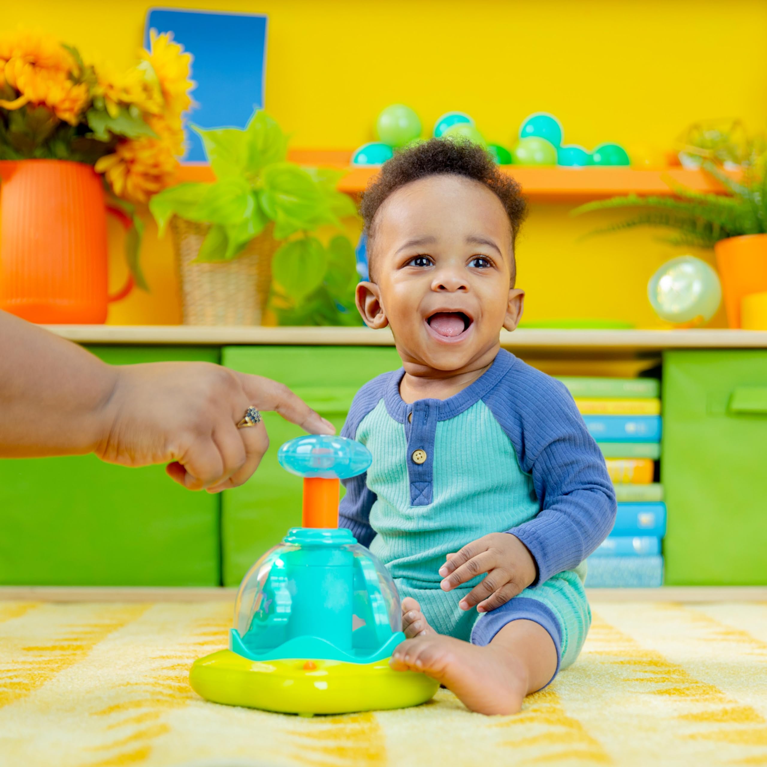 Bright Starts Press & Glow Spinner - Light-Up Musical Activity Toy for 6+ Months 7