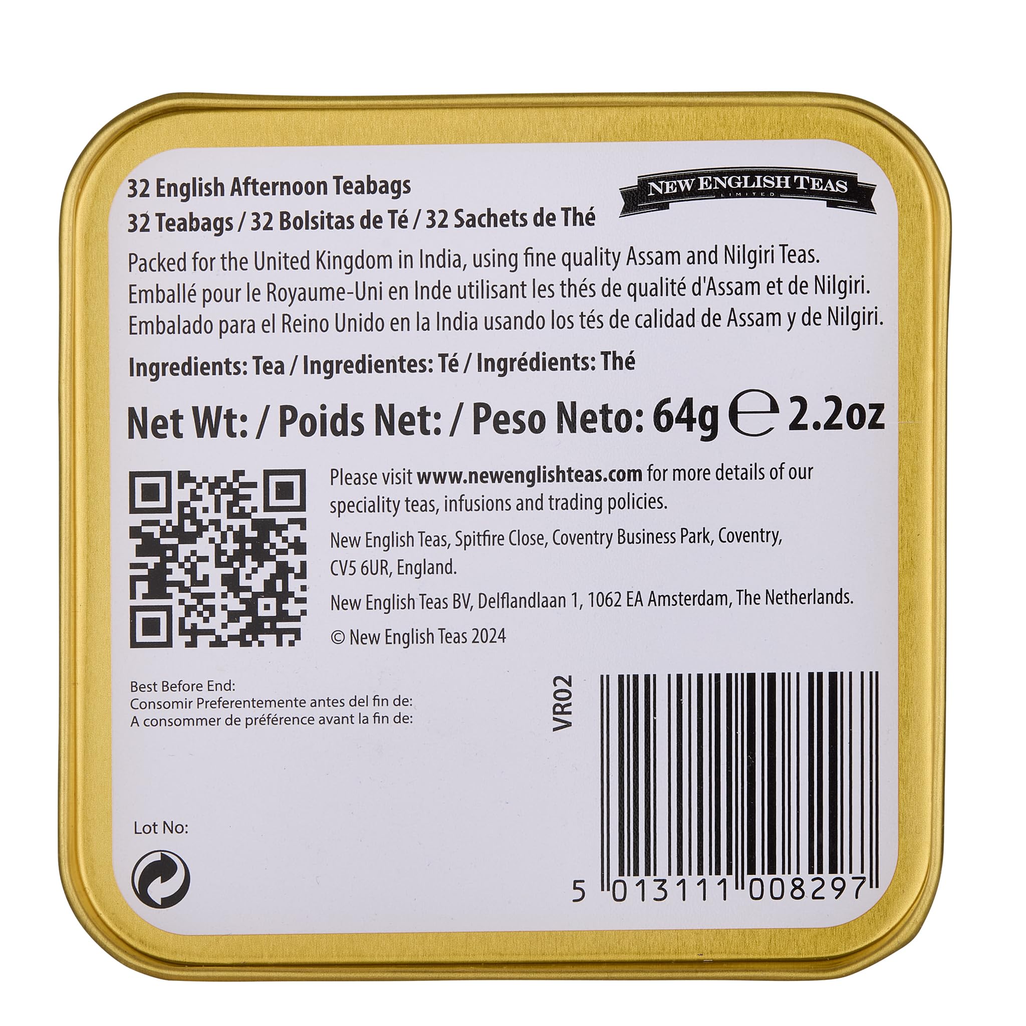 New English Teas Victorian Garden Tea Tin - English Afternoon 32-Bag Black Tea Collection 2