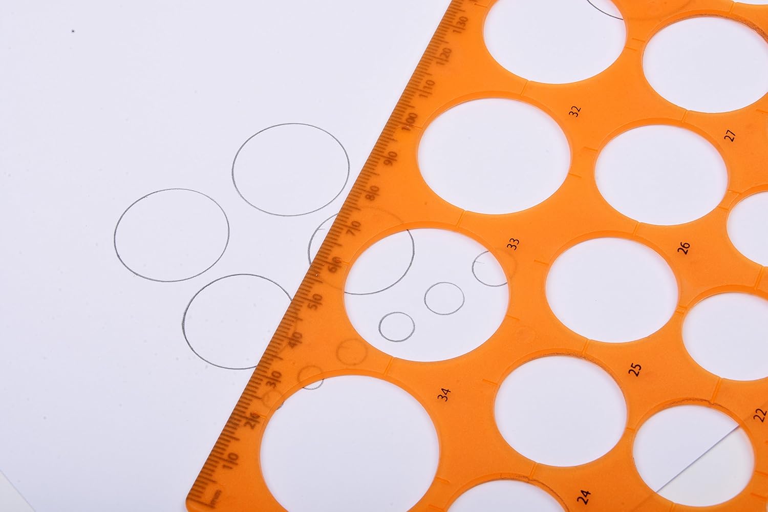 Helix Circle Stencil Template, Translucent Orange 4