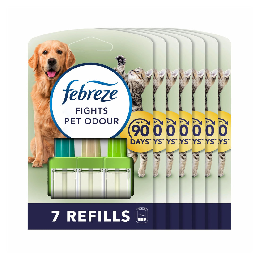 Febreze 3Volution Plug In Air Freshener Refill - Exotic Bloom, 20ml x 7, Pet Odour Eliminator
