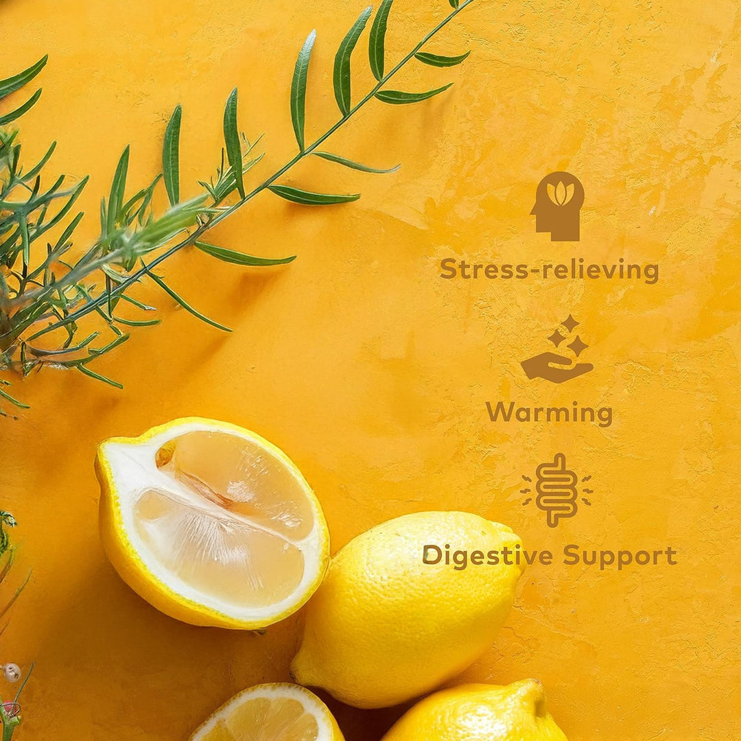 Organic India Tulsi Lemon & Ginger Tea, Caffeine-Free Herbal Tea, Certified Organic