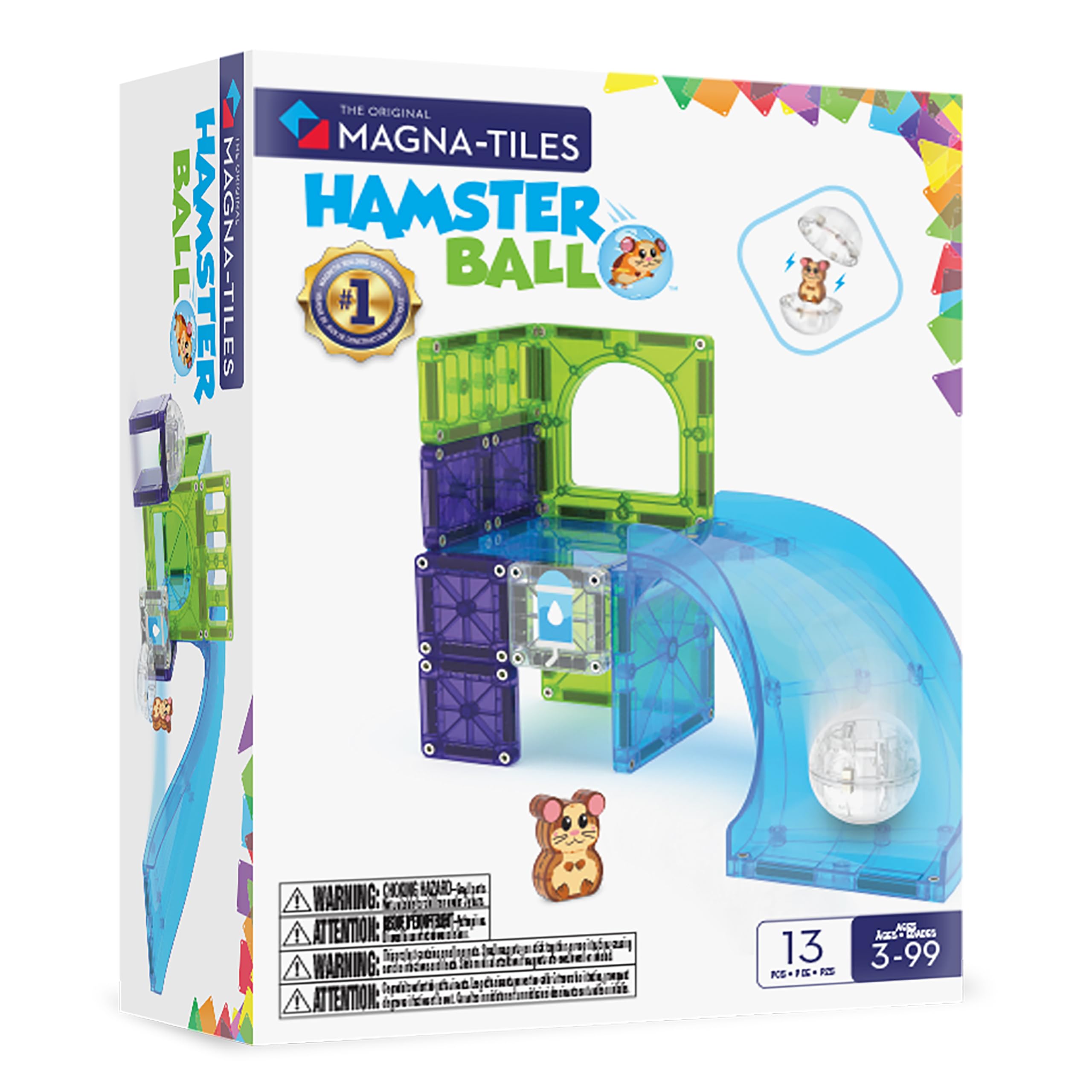 MAGNA-TILES® Hamster Ball 13-Piece Magnetic Construction Set - Rolling Play & Build for Ages 3+ 1