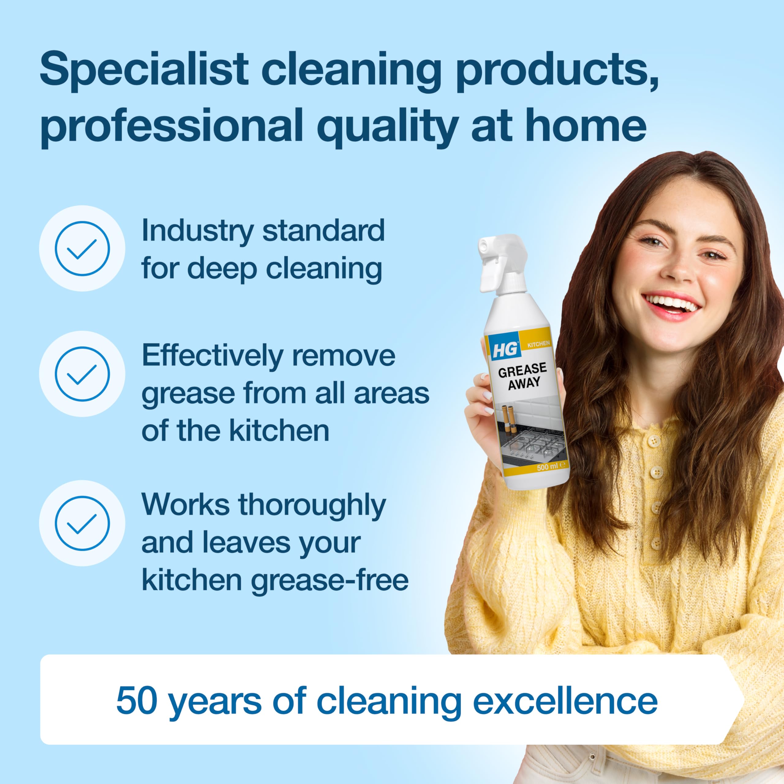 HG Grease Away - Kitchen Degreaser Spray for Fats & Oils, 500ml 10