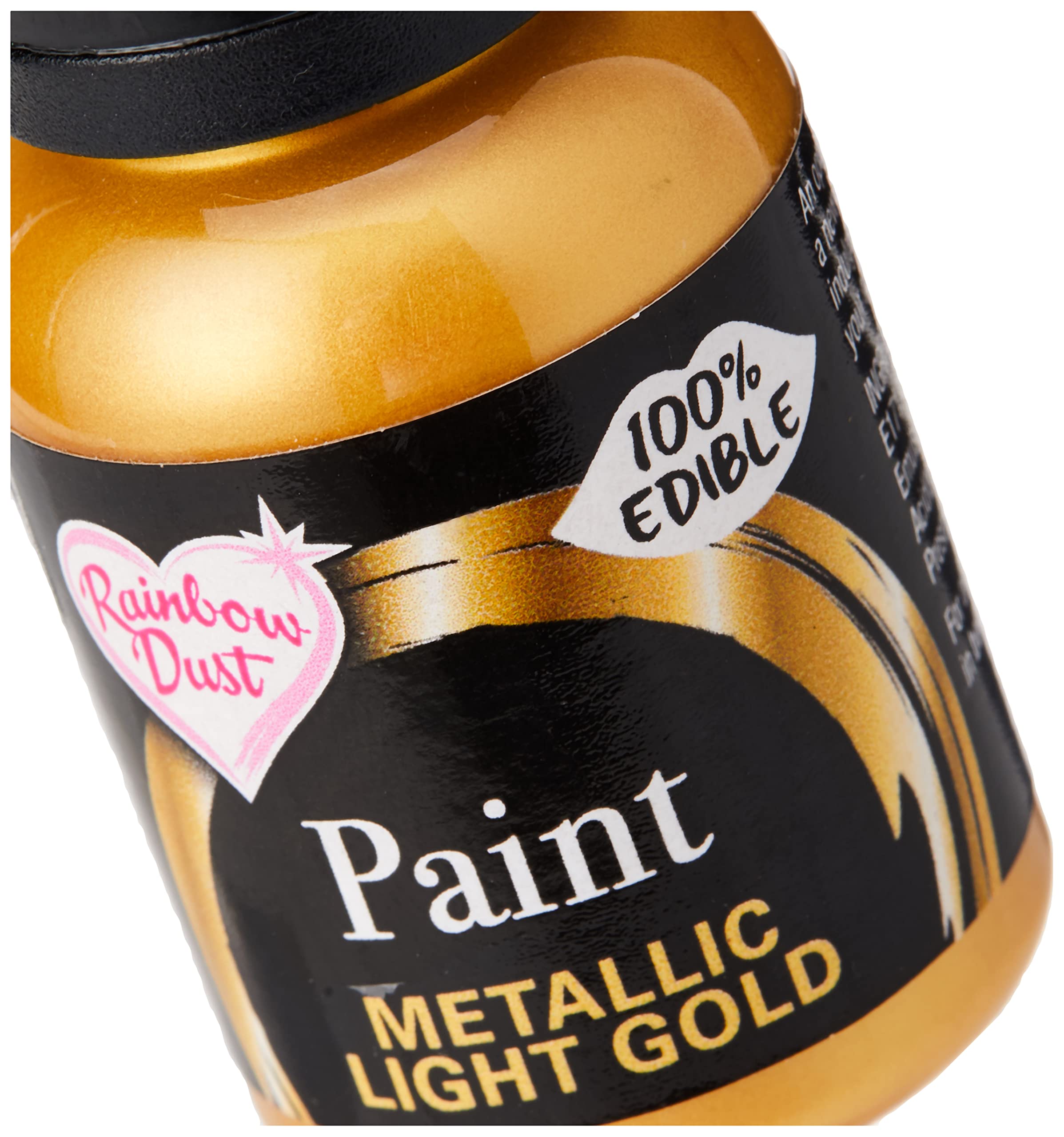 Rainbow Dust - Metallic Light Gold Edible Food Paint (25ml) 3