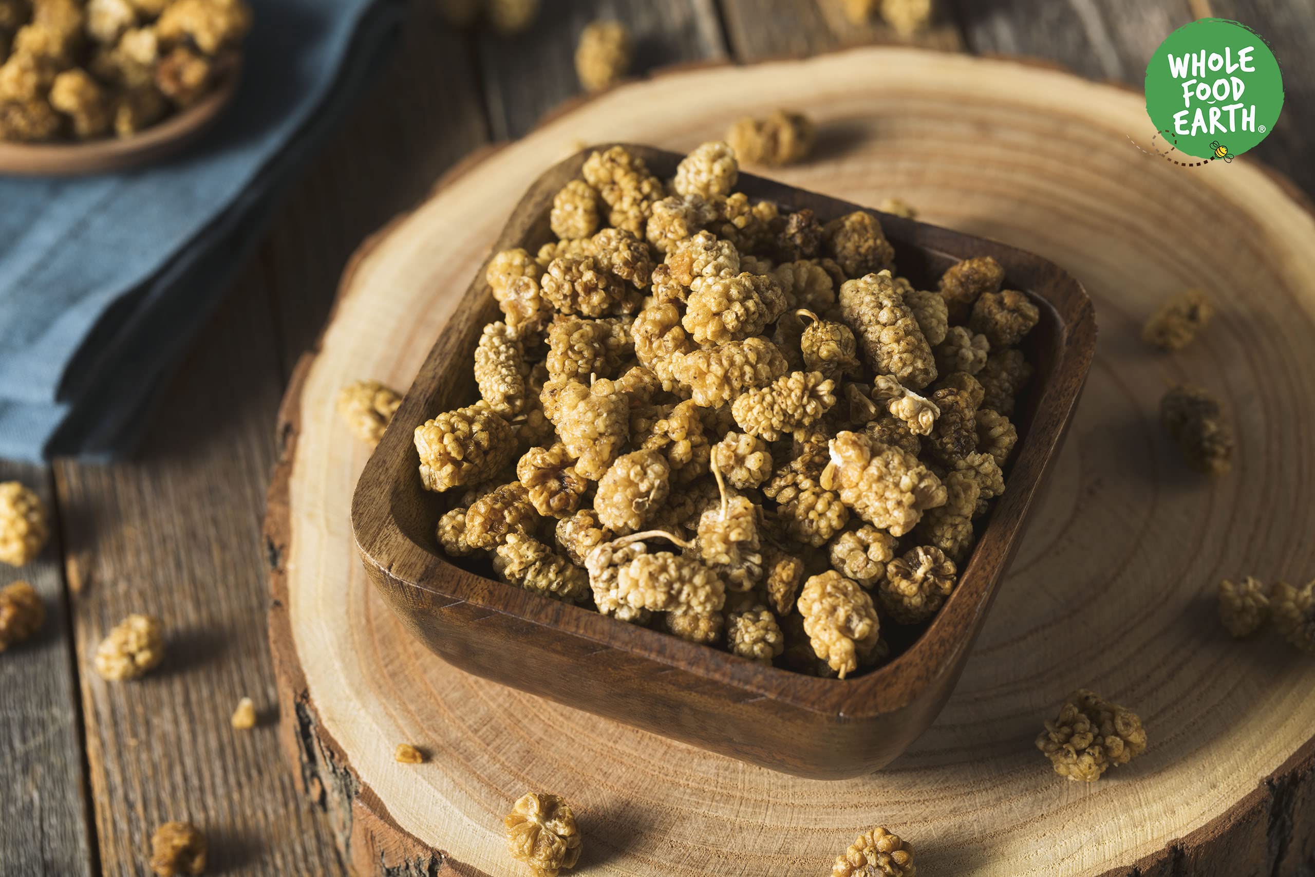 Wholefood Earth Organic Dried White Mulberries - Raw, Sundried | 1 kg 4