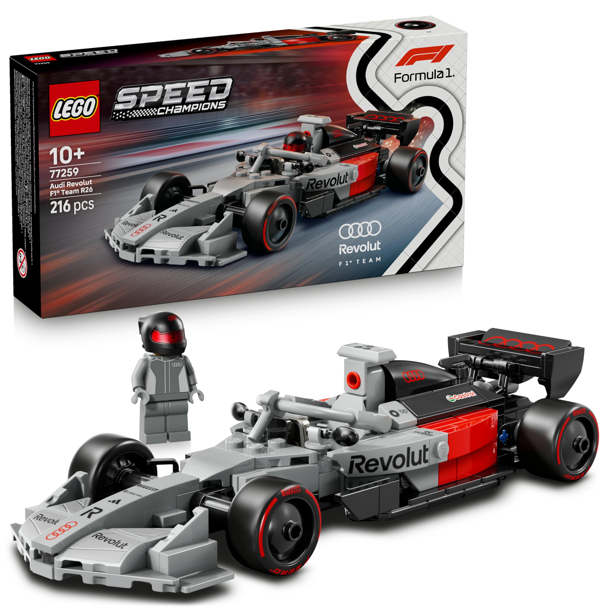 LEGO Speed Champions Audi Revolut F1 Team R26 Race Car Building Set | Model 77259 | Ages 10+ 1