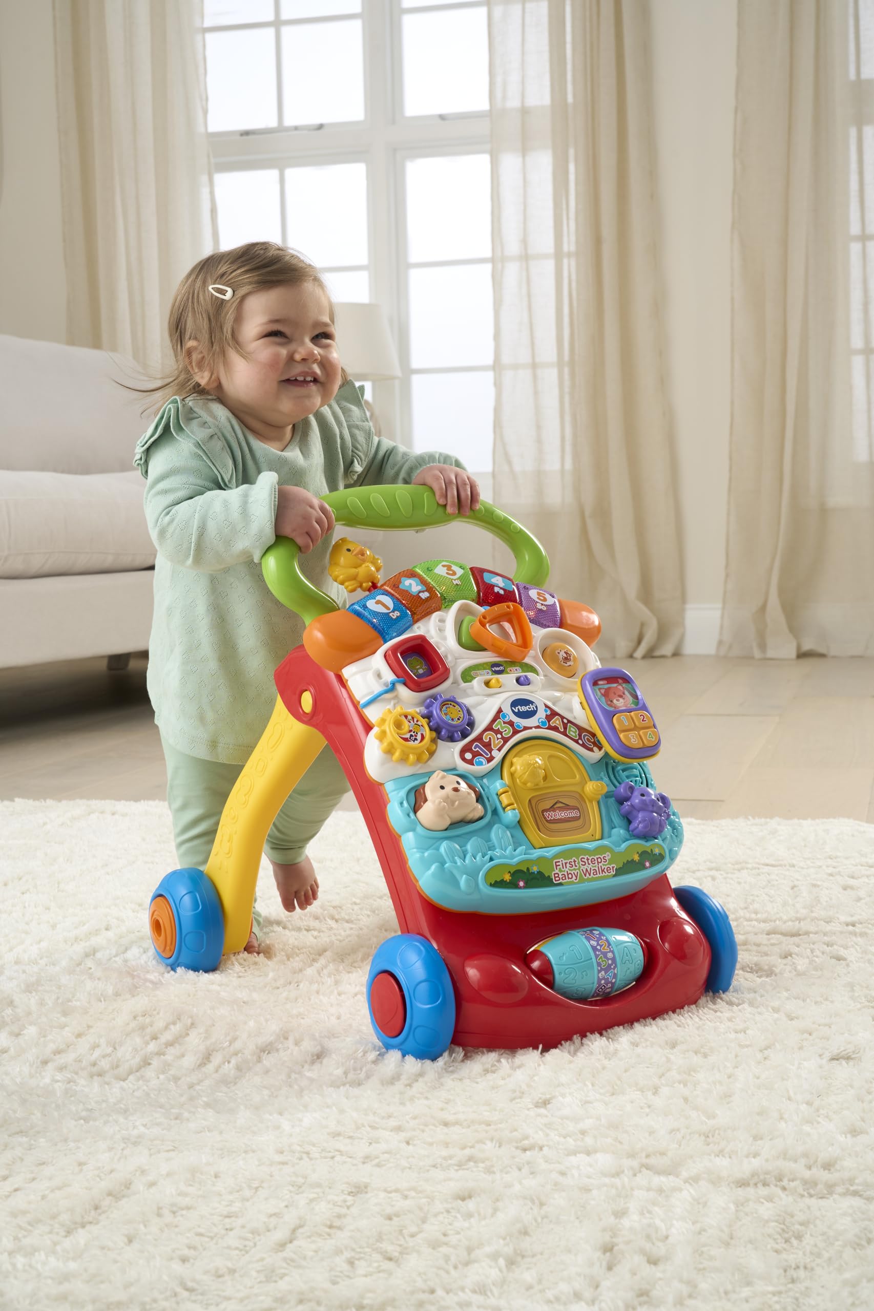 VTech First Steps Baby Walker - 2-in-1 Activity Centre with Lights, Sounds & Shape Sorter for 9 Months+ 10