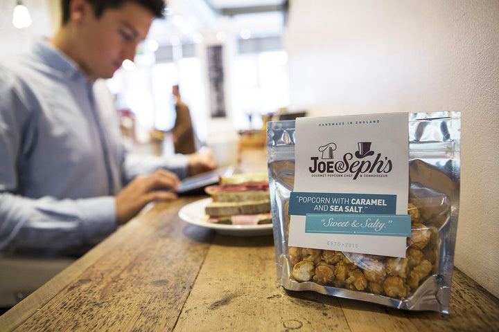 Joe & Seph's Salted Caramel Popcorn Snack Pack | Handmade in UK | 32g